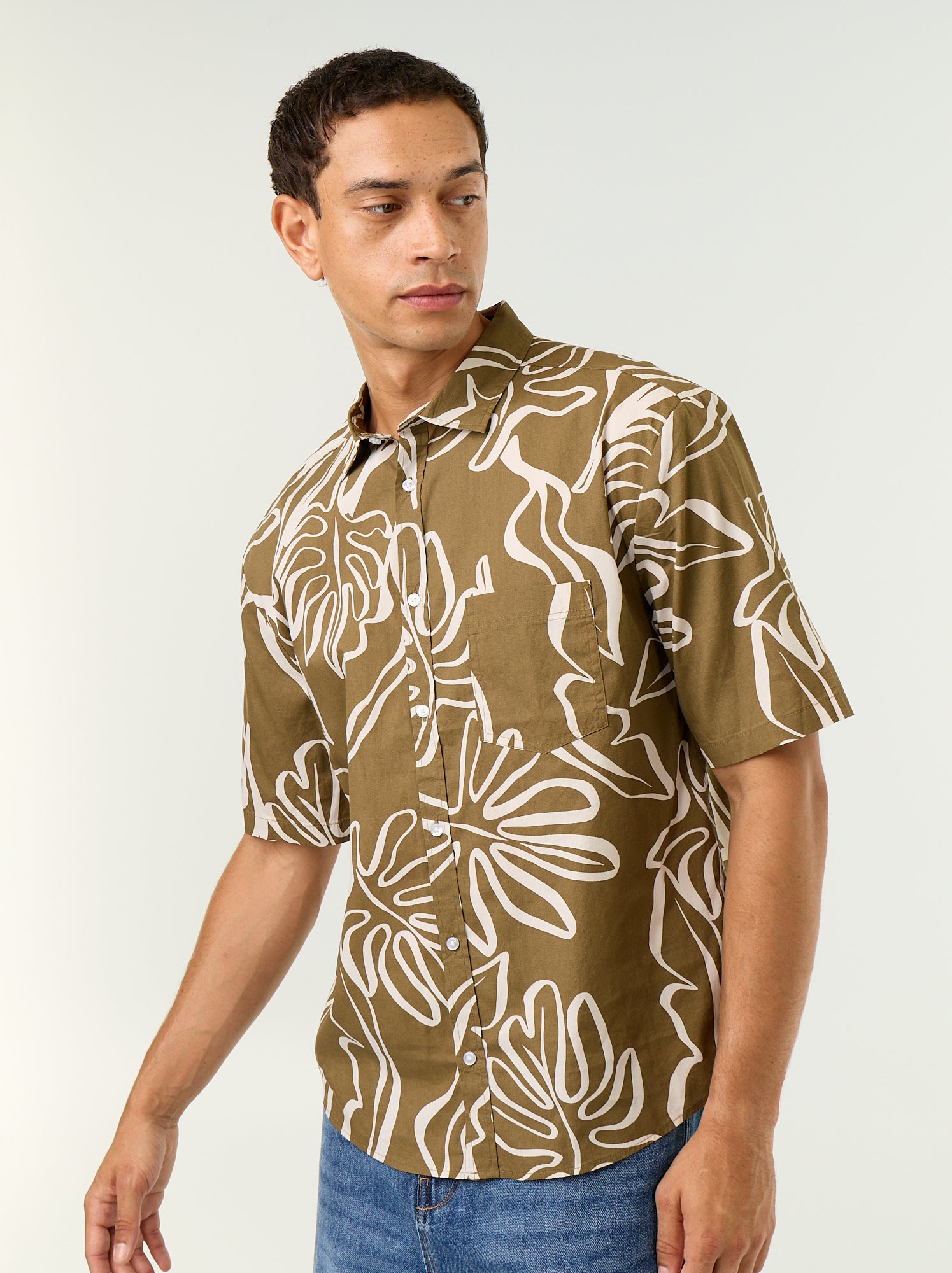 Chemise à manches courtes - Kaki