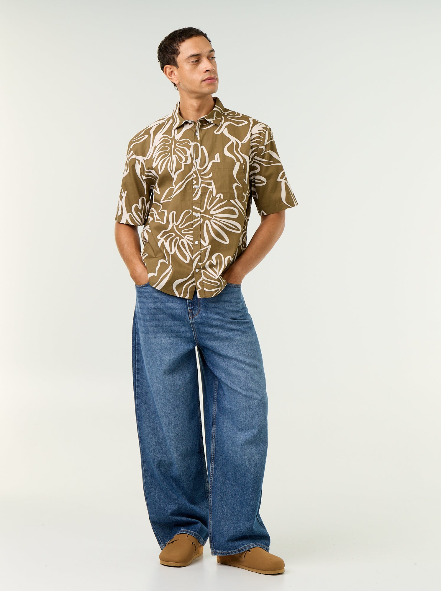 Chemise à manches courtes - Kaki