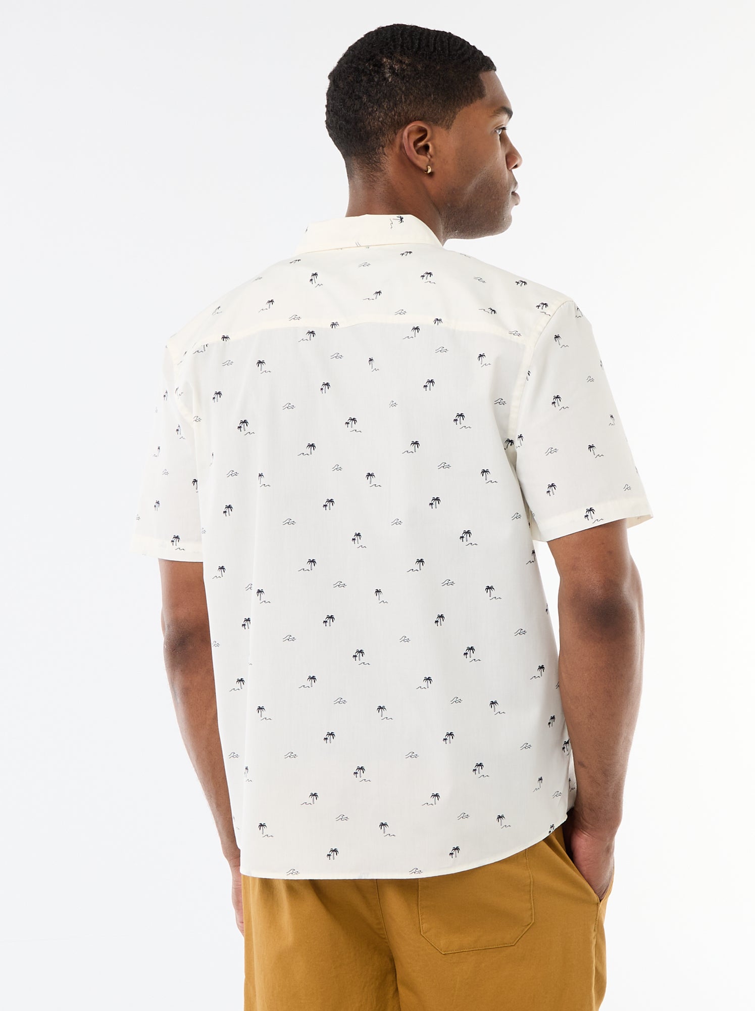 Chemise à manches courtes ouverture boutonnée - Blanc