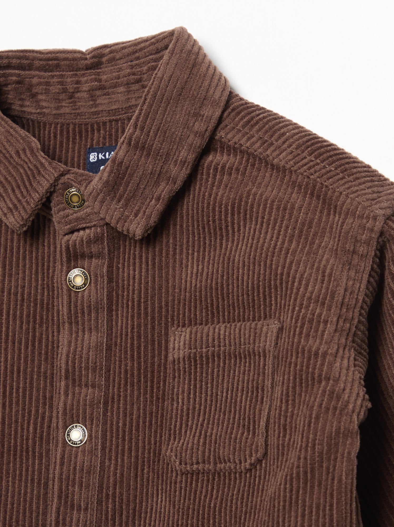 Chemise à manches longues en velours côtelé - Marron