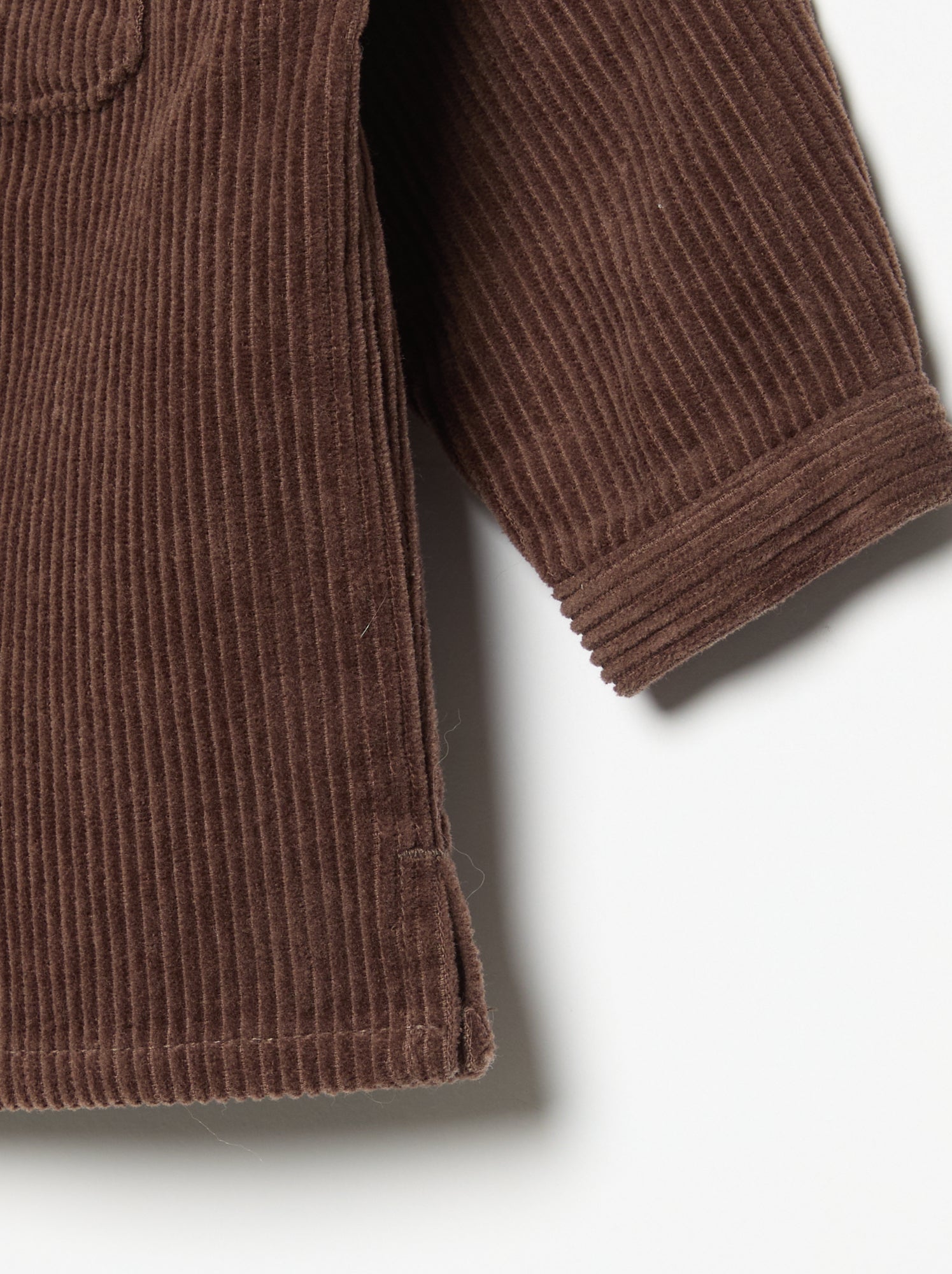 Chemise à manches longues en velours côtelé - Marron