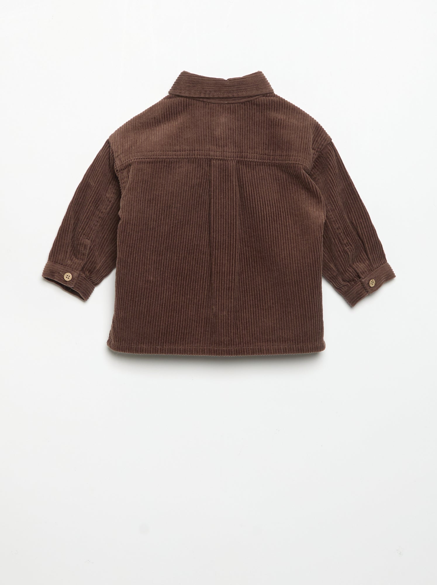 Chemise à manches longues en velours côtelé - Marron