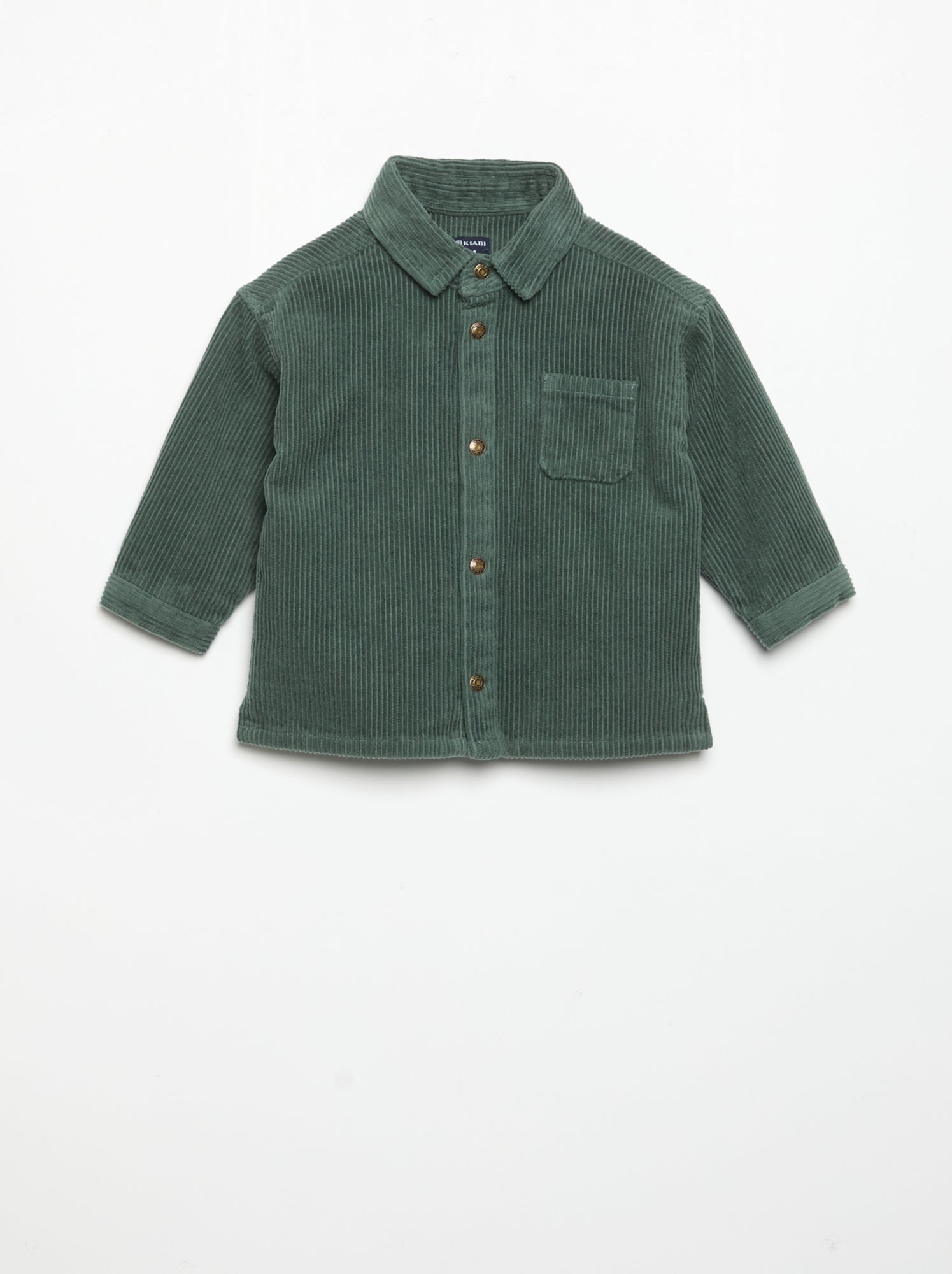 Chemise à manches longues en velours côtelé - Vert