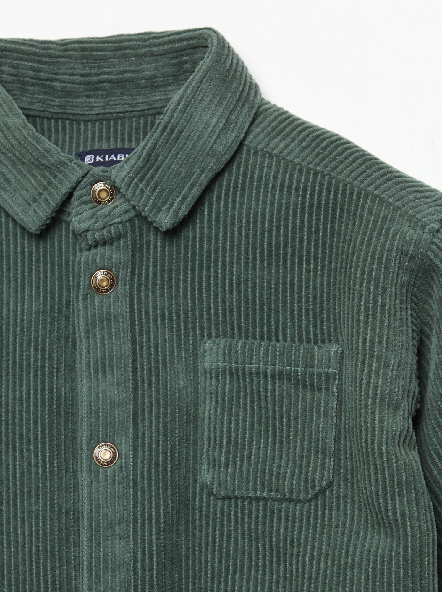 Chemise à manches longues en velours côtelé - Vert