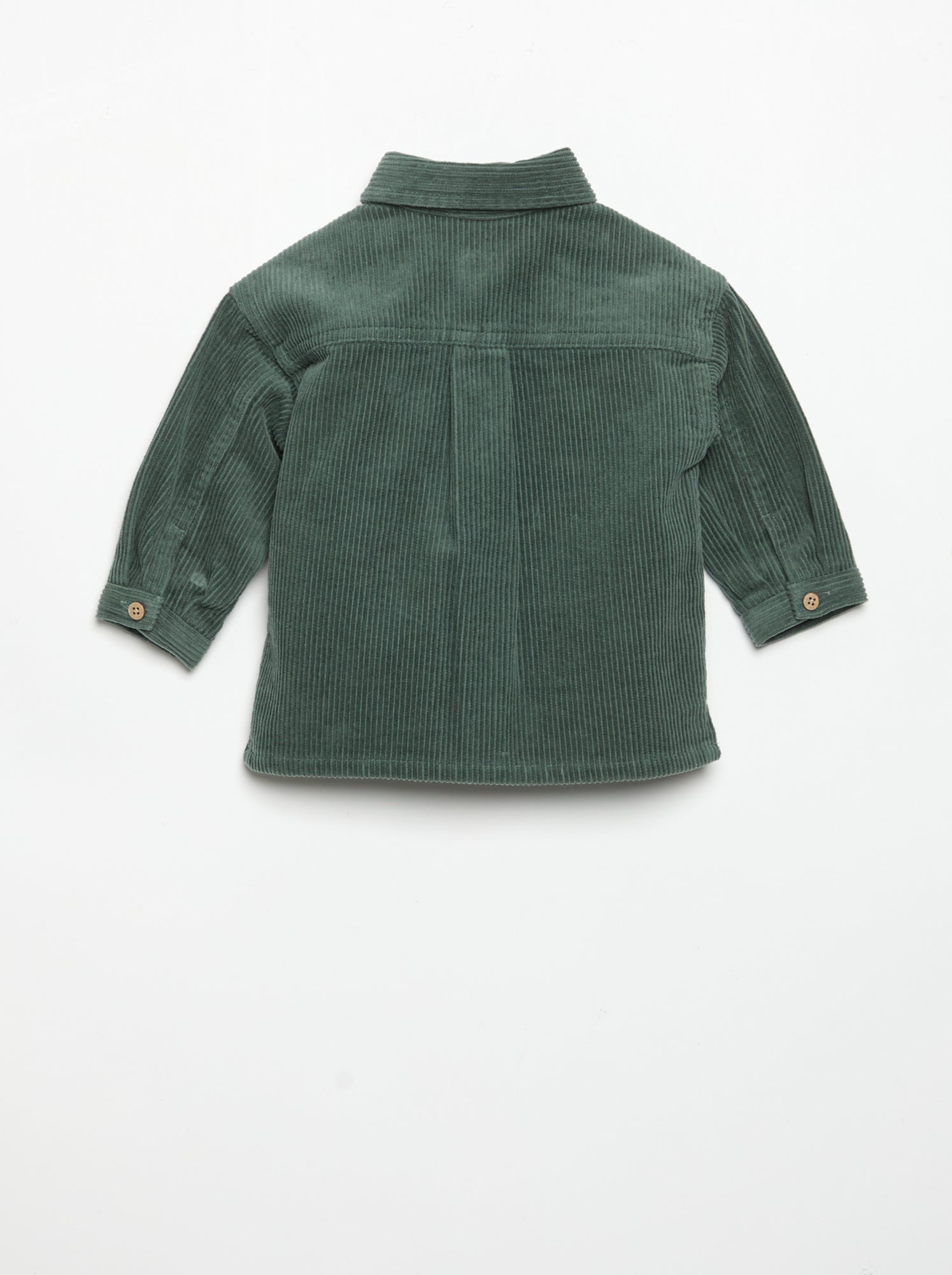 Chemise à manches longues en velours côtelé - Vert