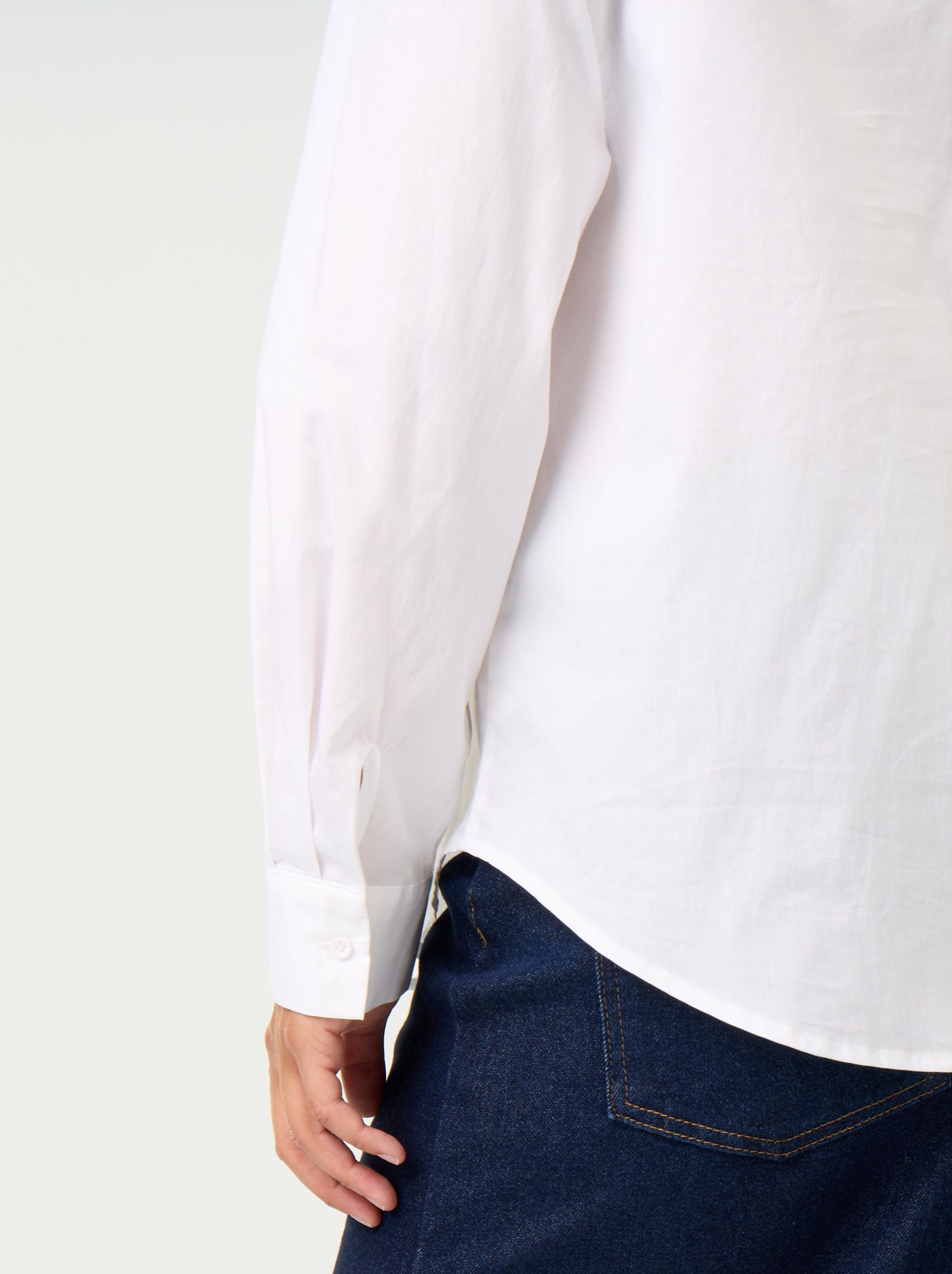 Chemise à manches longues et col lavallière - Blanc