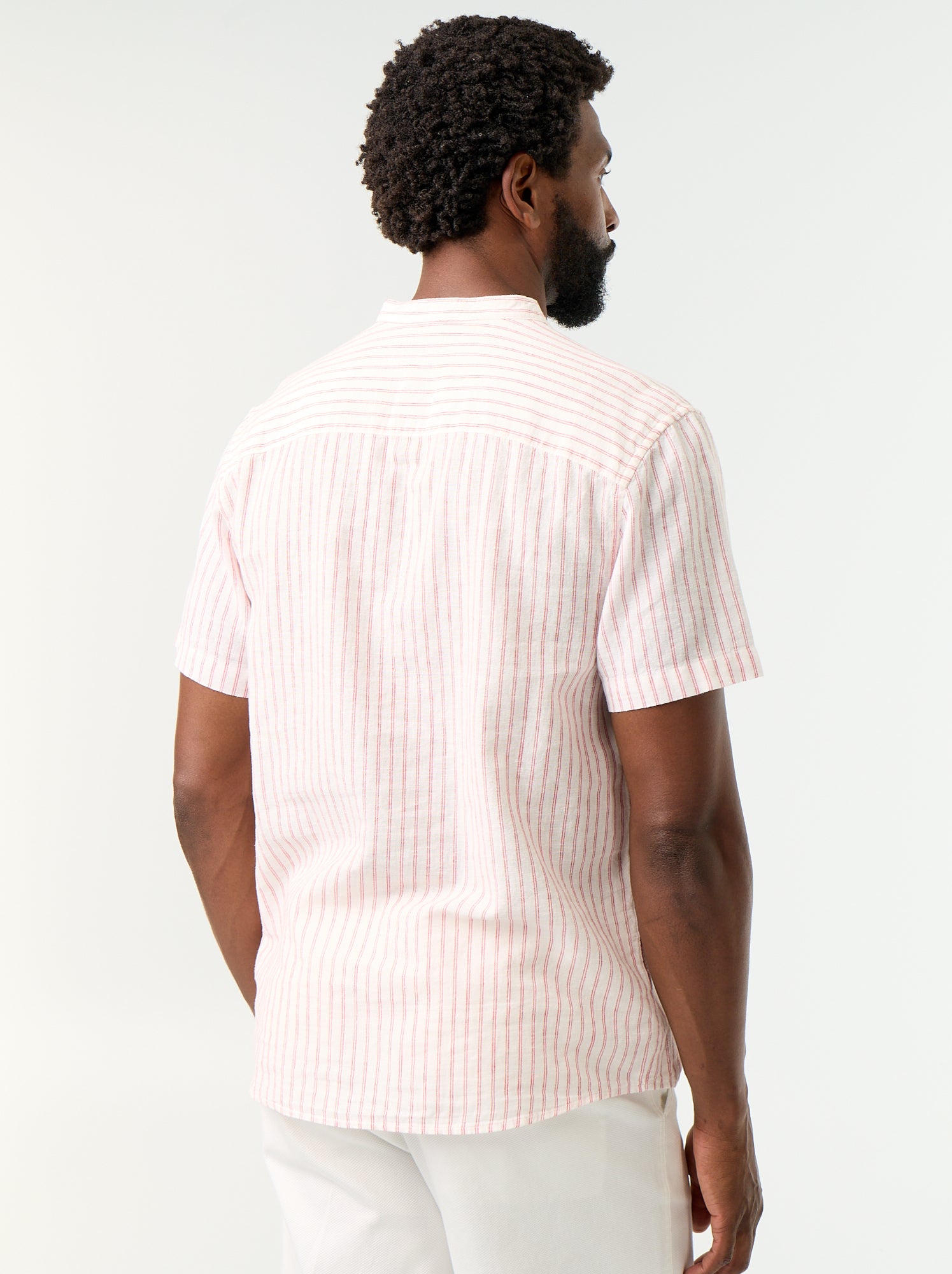 Chemise à rayures à manches courtes - Rouge