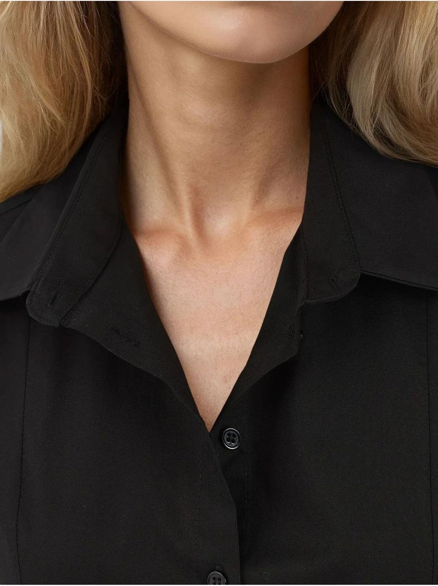 Chemise ajustée à manches longues - Noir