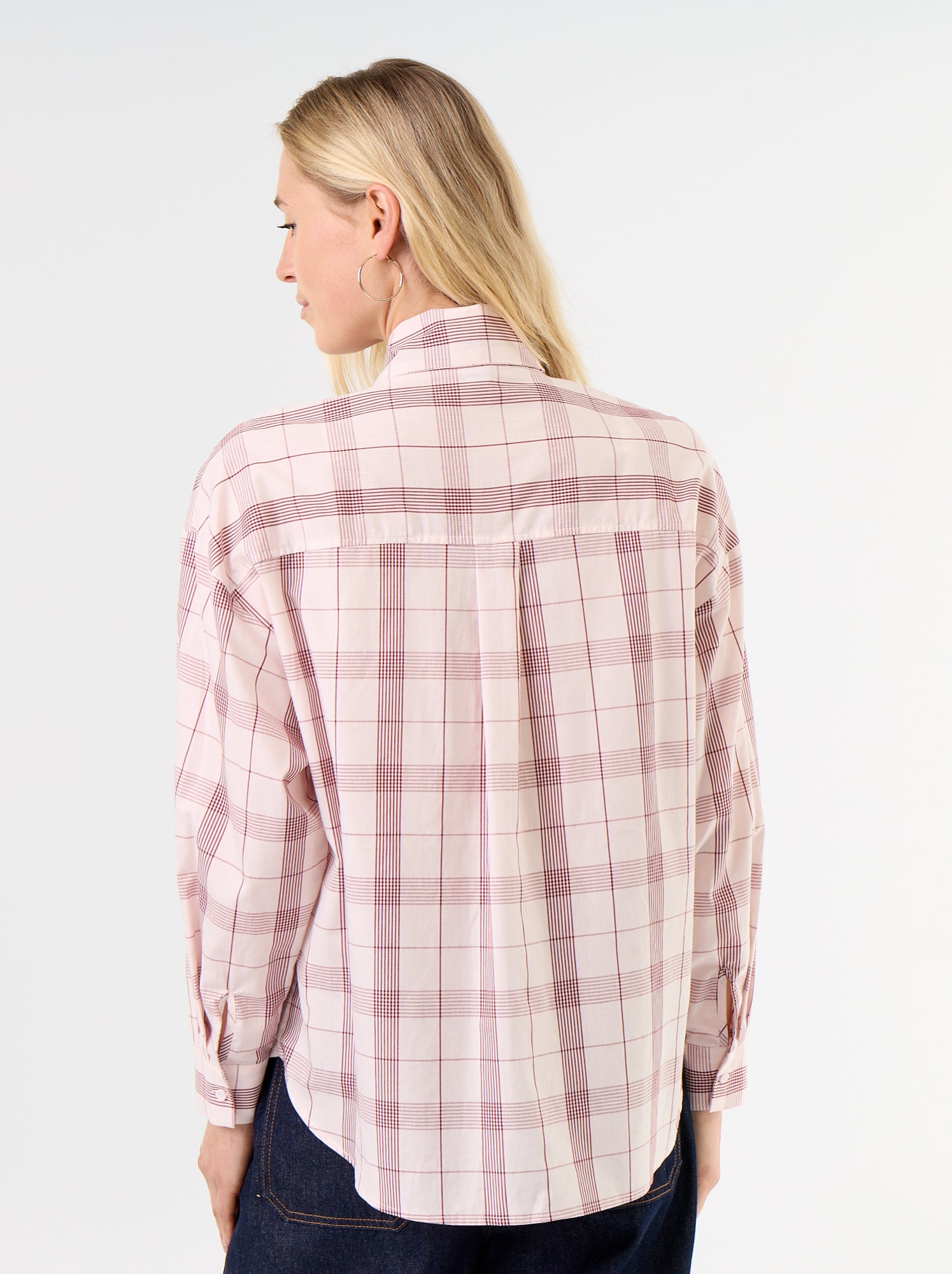 Chemise ample à manches longues et col lavallière - Rose (GHM63_6)