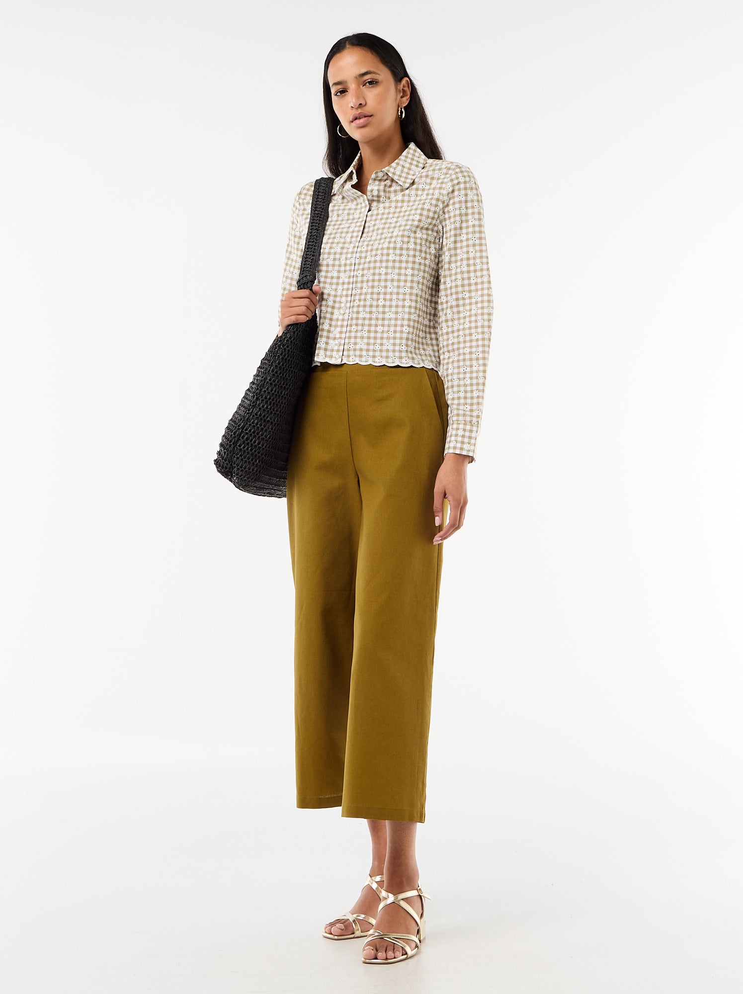 Chemise avec broderies all over - Vert