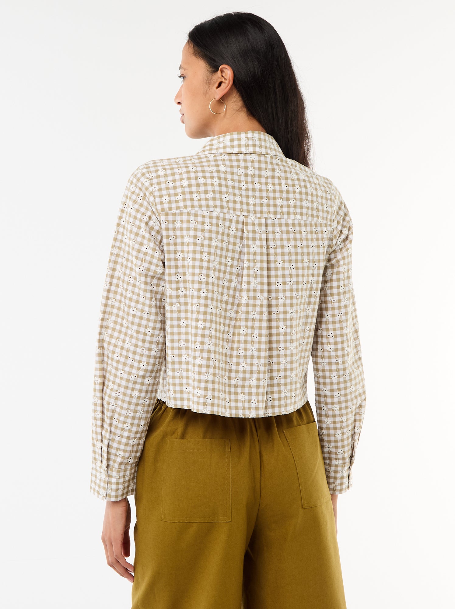 Chemise avec broderies all over - Vert