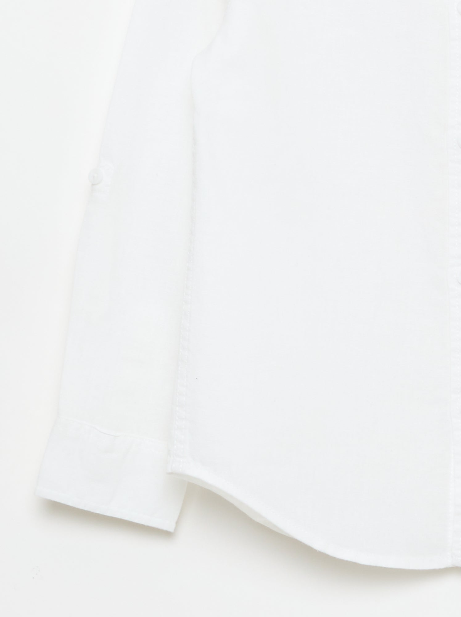 Chemise avec poche et manches retroussables - Blanc