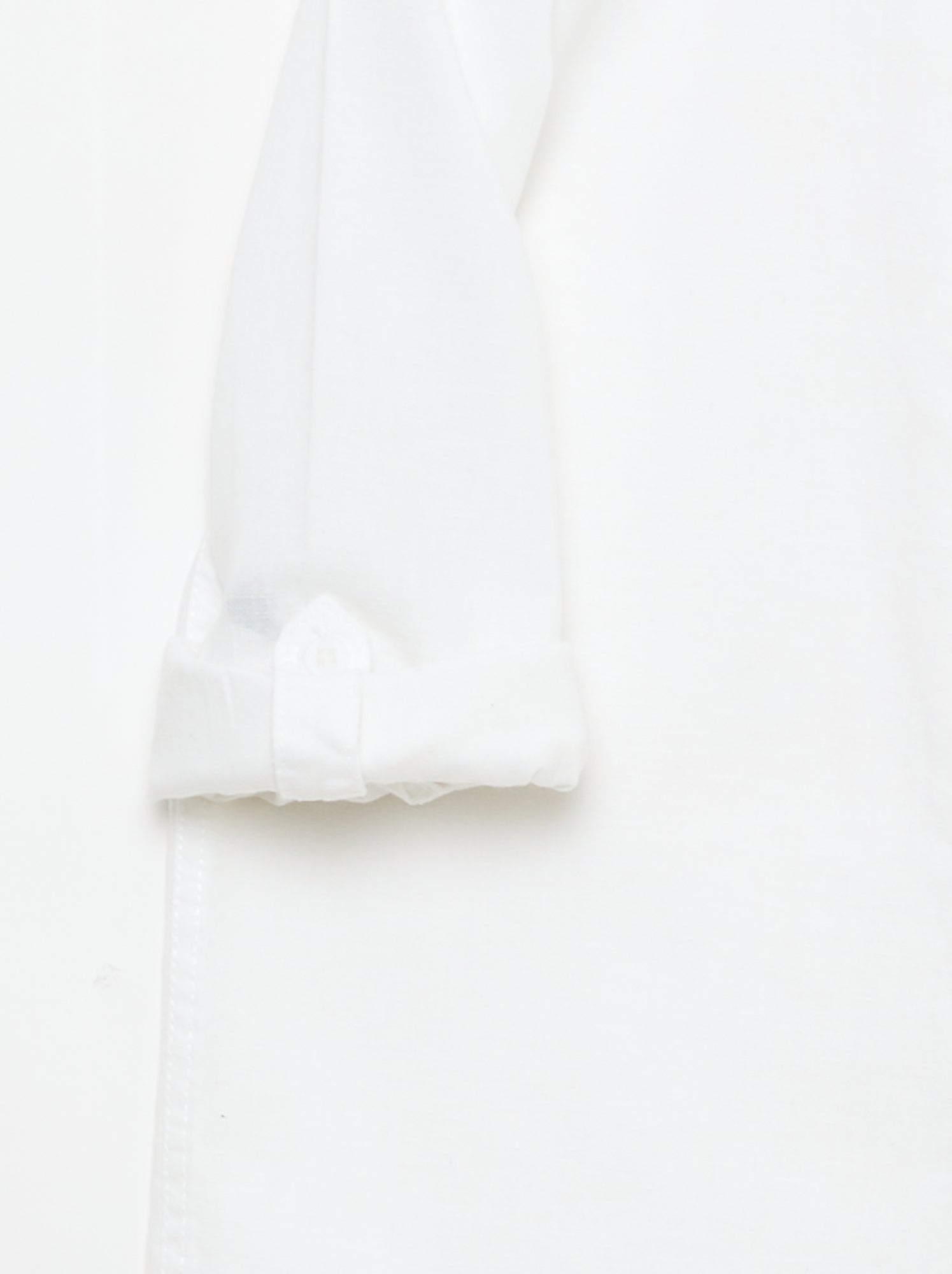 Chemise avec poche et manches retroussables - Blanc