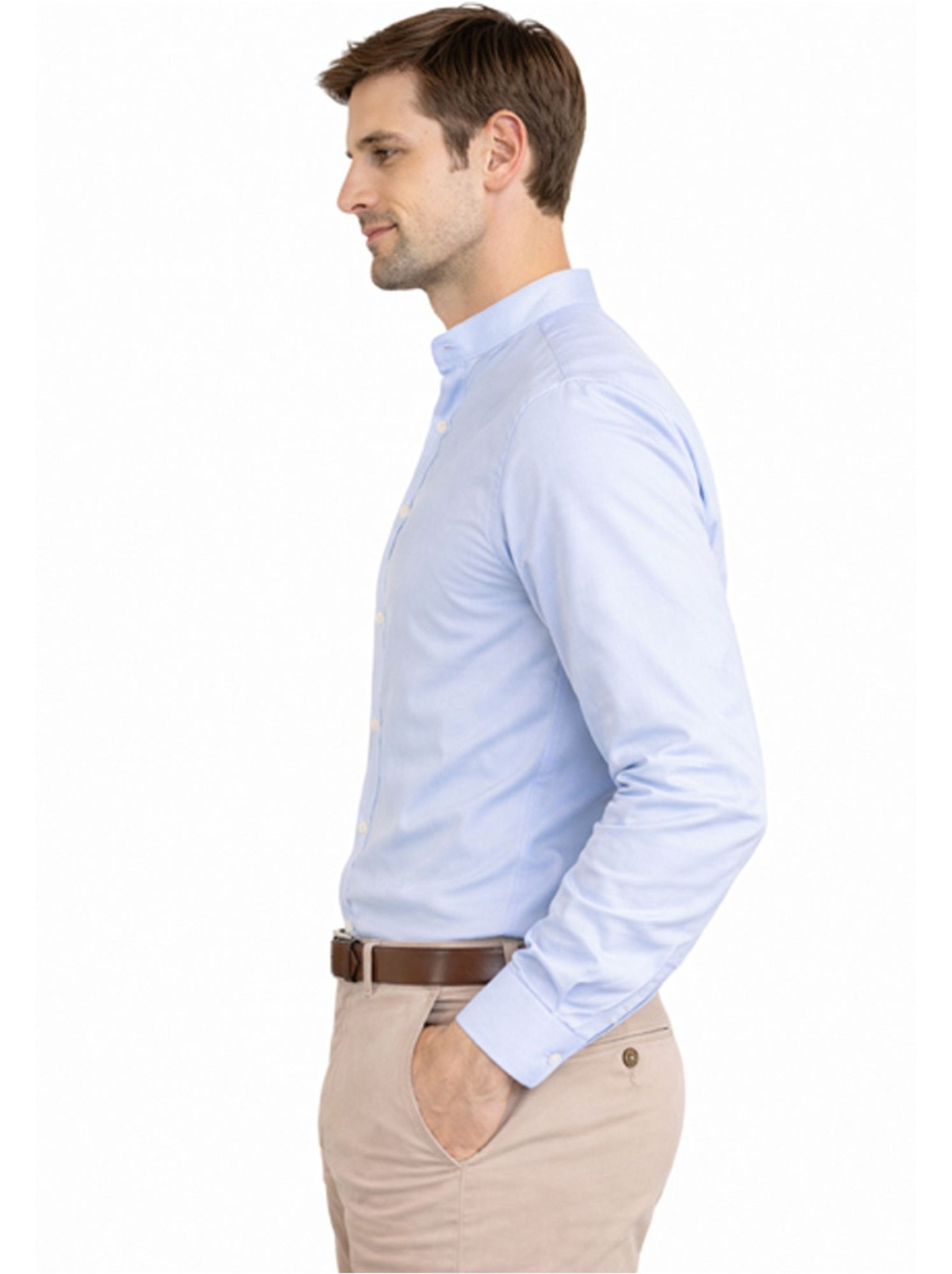 Chemise col mao kebello - Bleu ciel