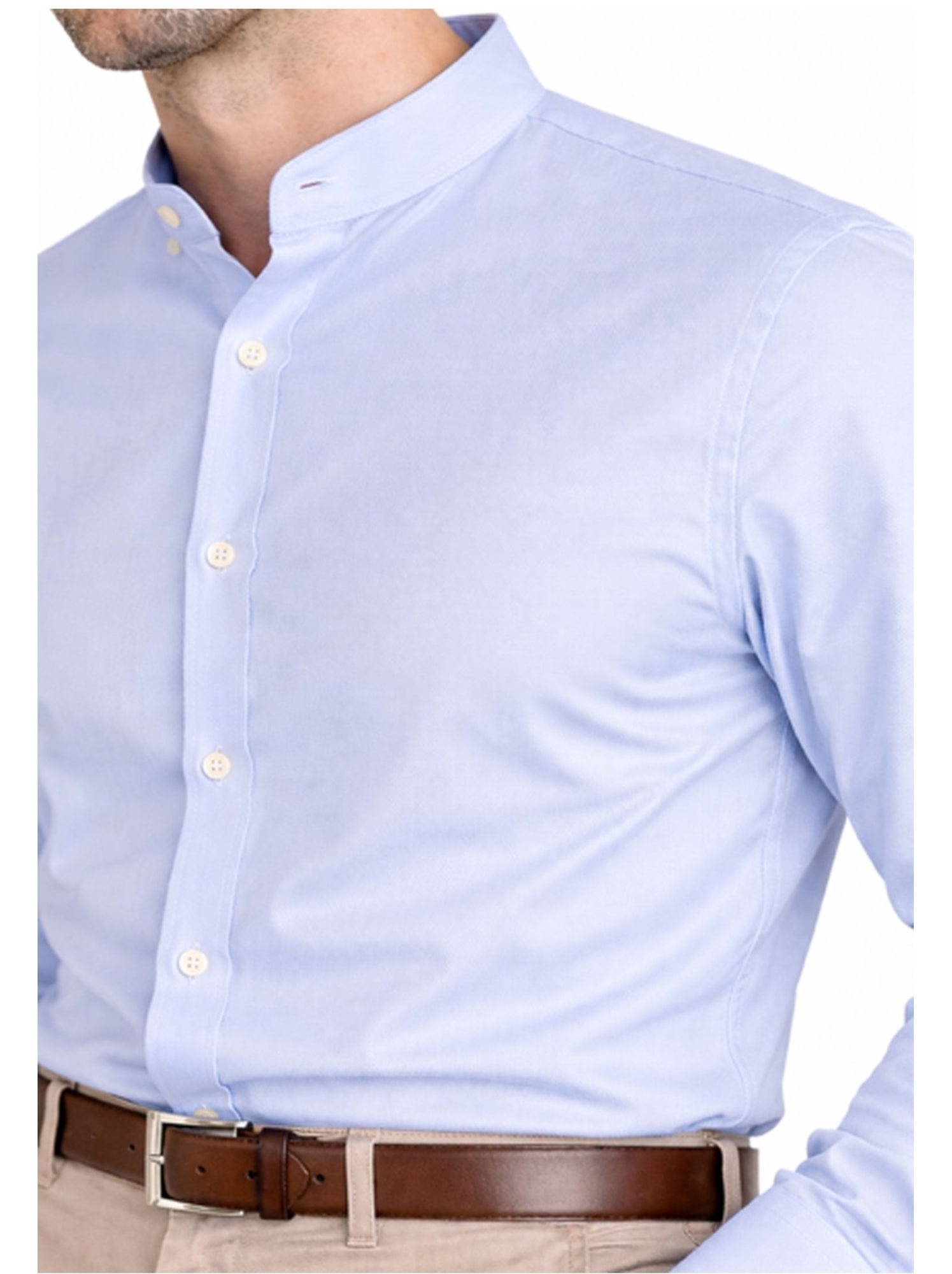 Chemise col mao kebello - Bleu ciel