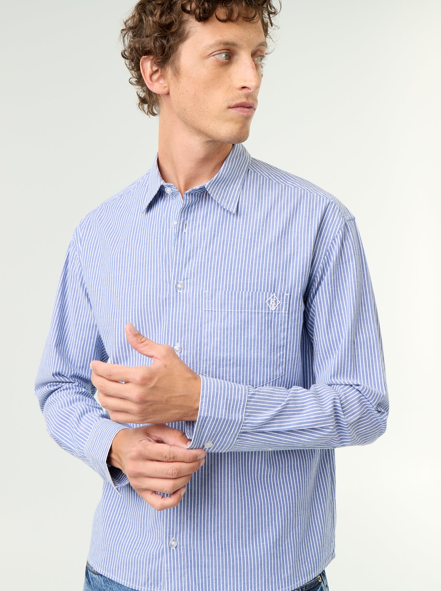 Chemise coupe confortable avec motif rayé - Bleu