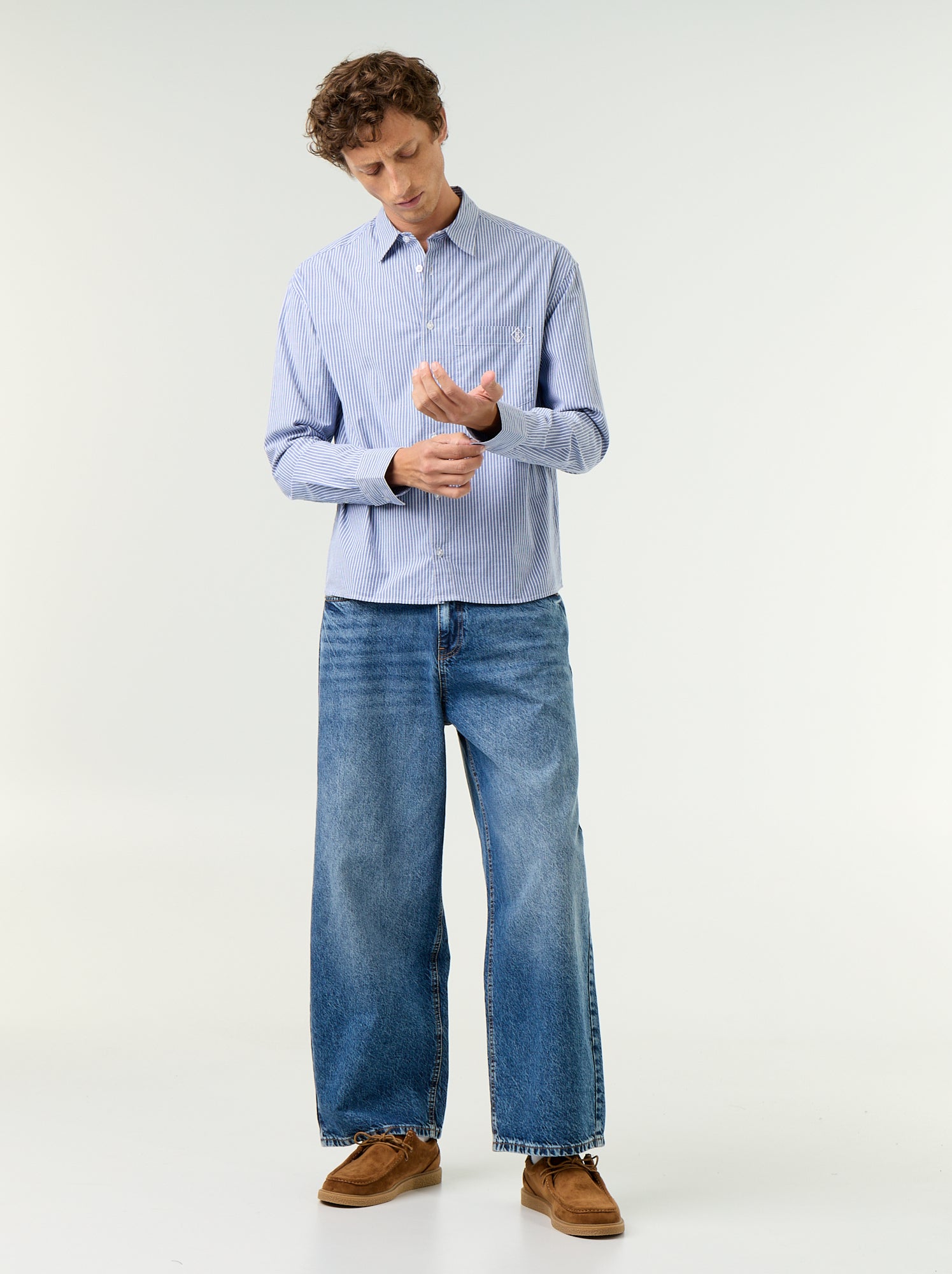 Chemise coupe confortable avec motif rayé - Bleu