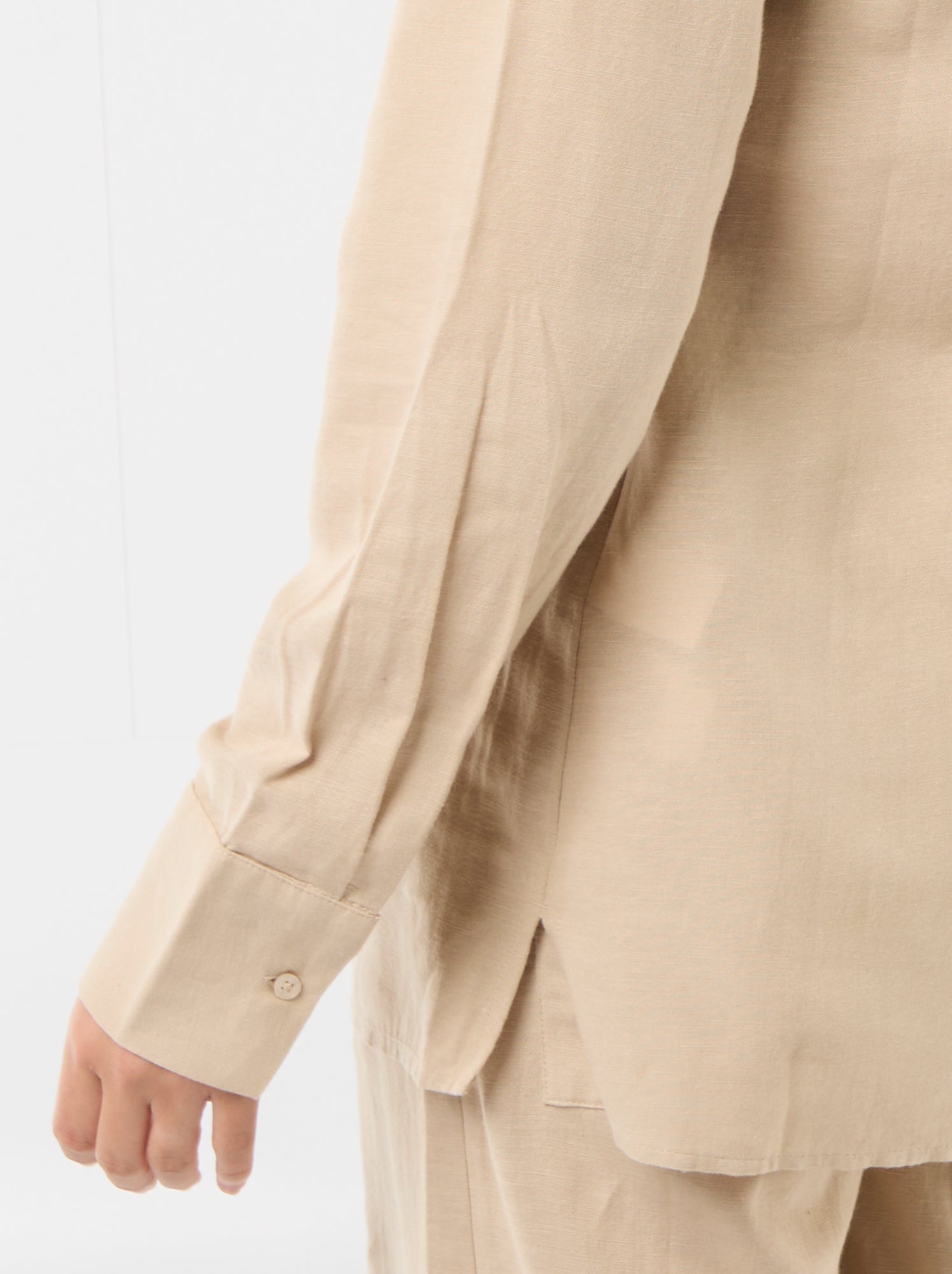 Chemise de maternité en lin mélangé - Beige