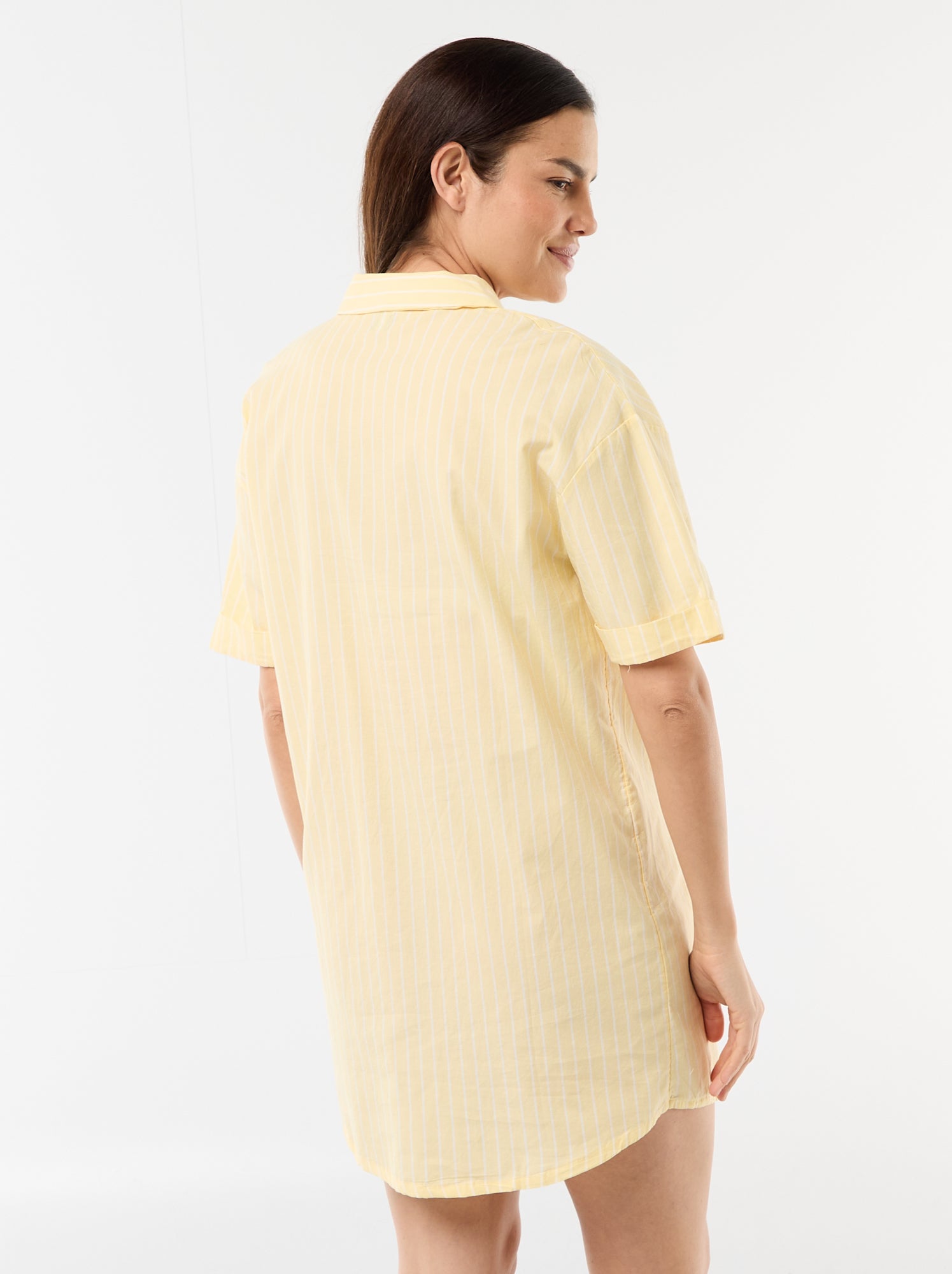 Chemise de nuit maternité boutonnée - Jaune