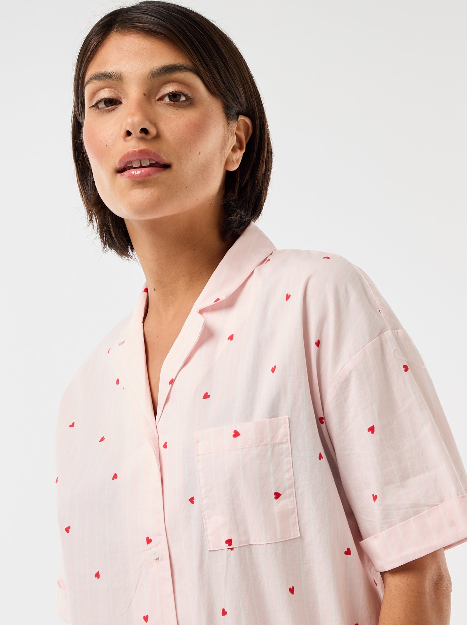 Chemise de nuit maternité boutonnée - Rose (FKE10_2)