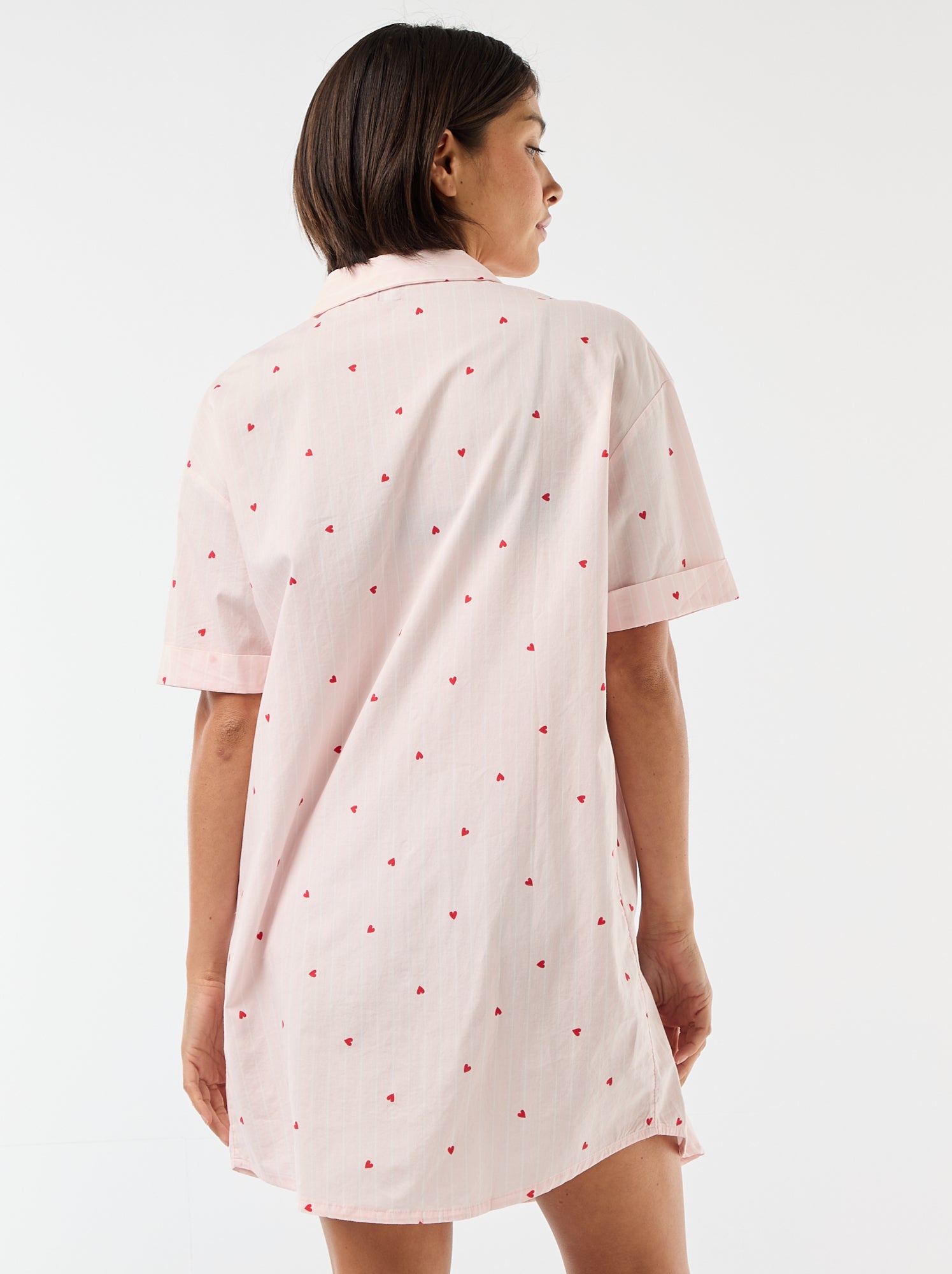 Chemise de nuit maternité boutonnée - Rose (FKE10_2)