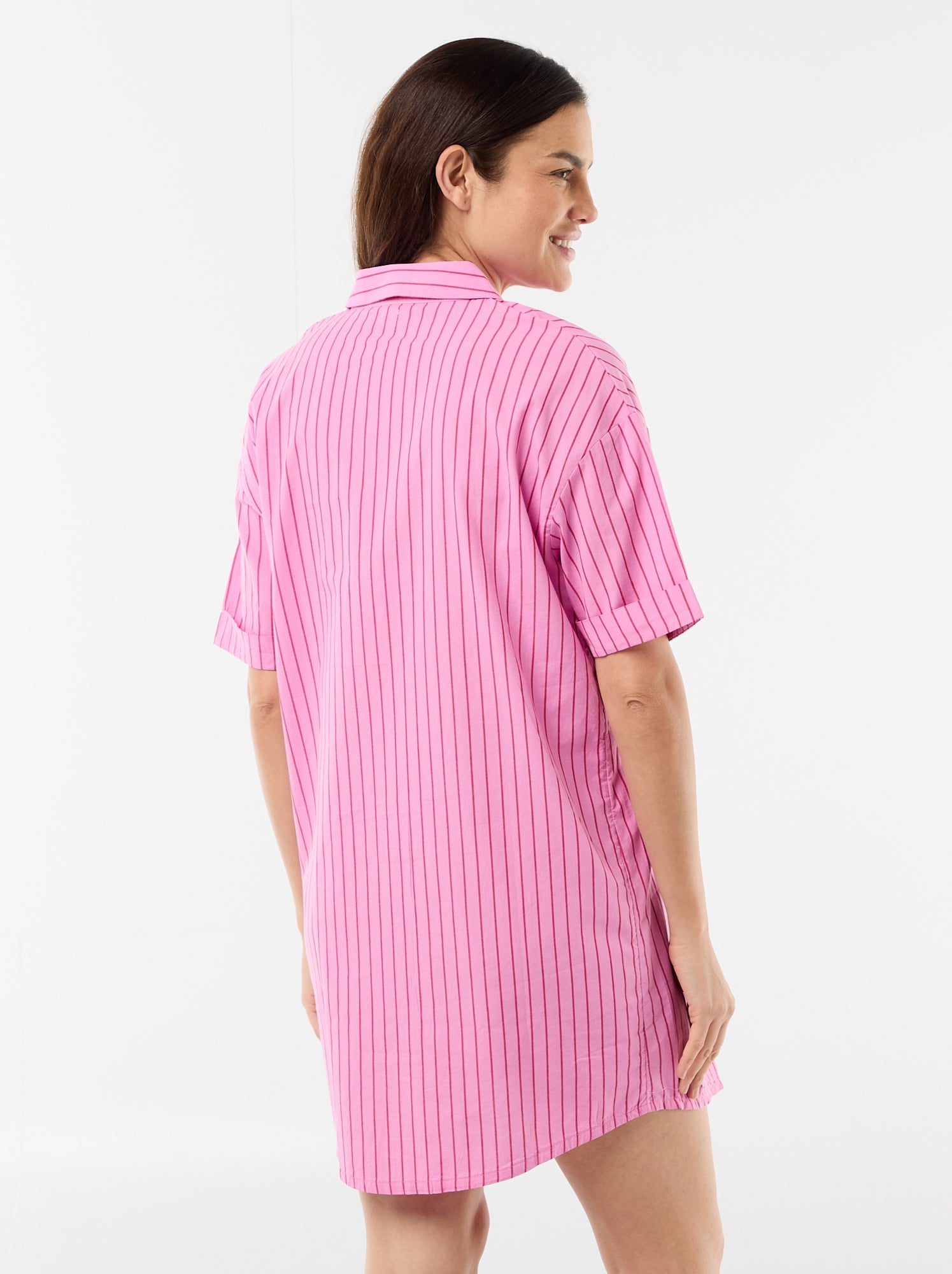 Chemise de nuit maternité boutonnée - Rose (FKE10_3)
