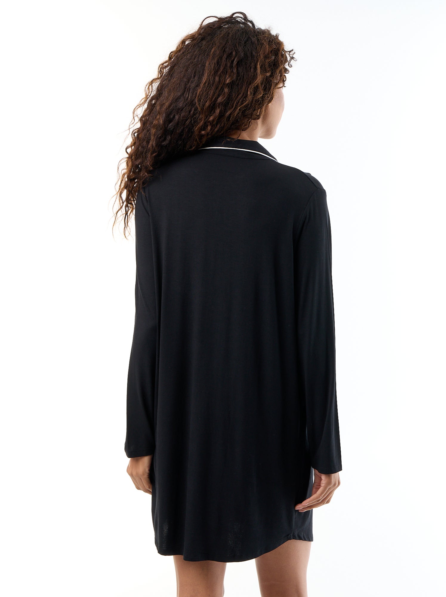 Chemise de nuit unie de maternité - Noir