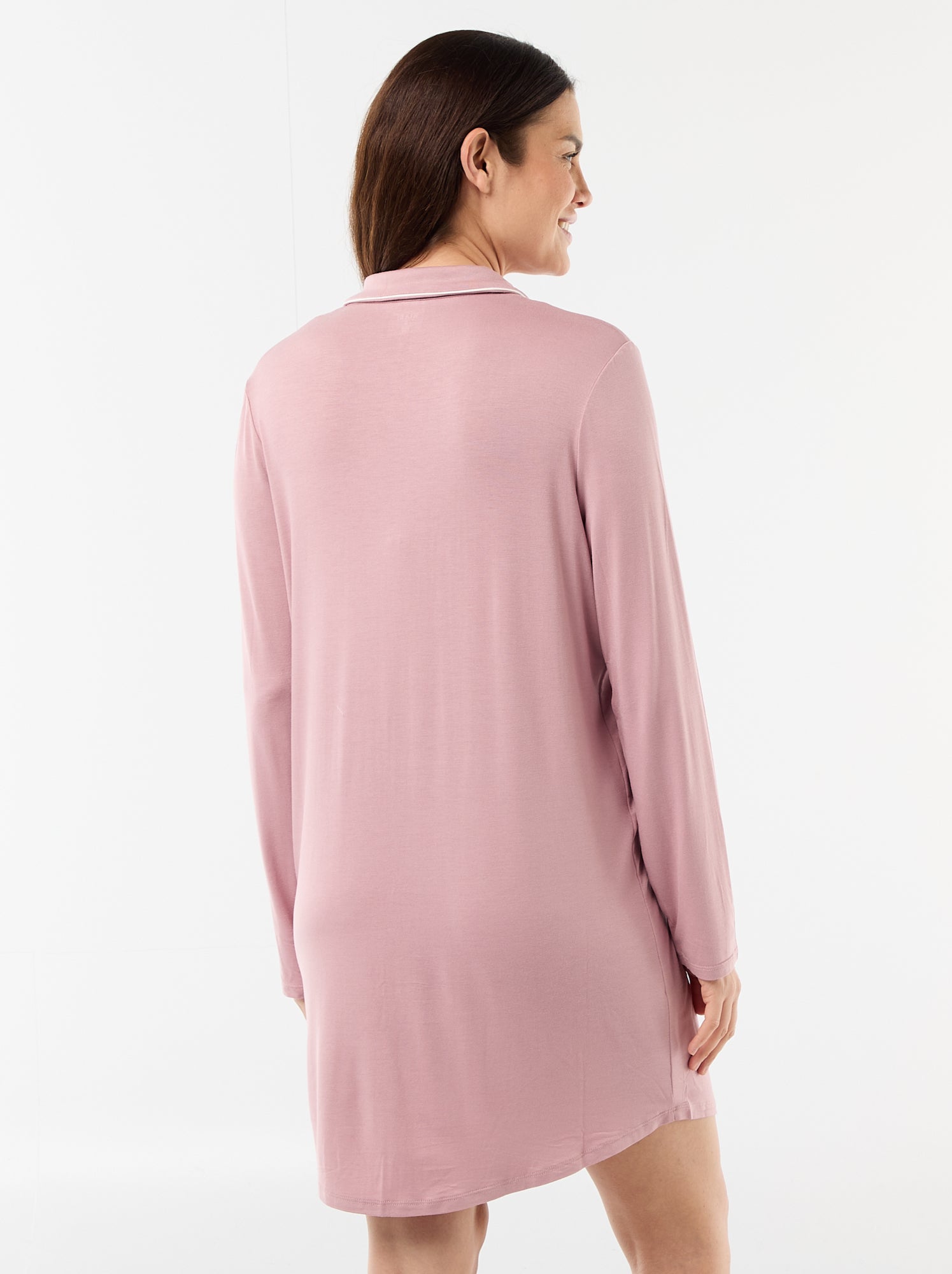 Chemise de nuit unie de maternité - Rose
