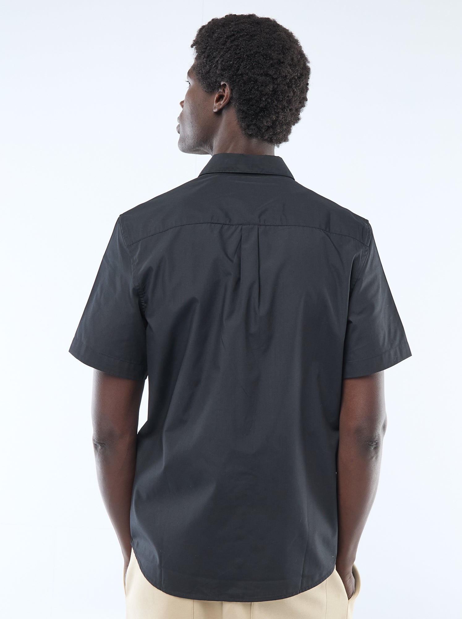 Chemise droite à manches courtes - Noir
