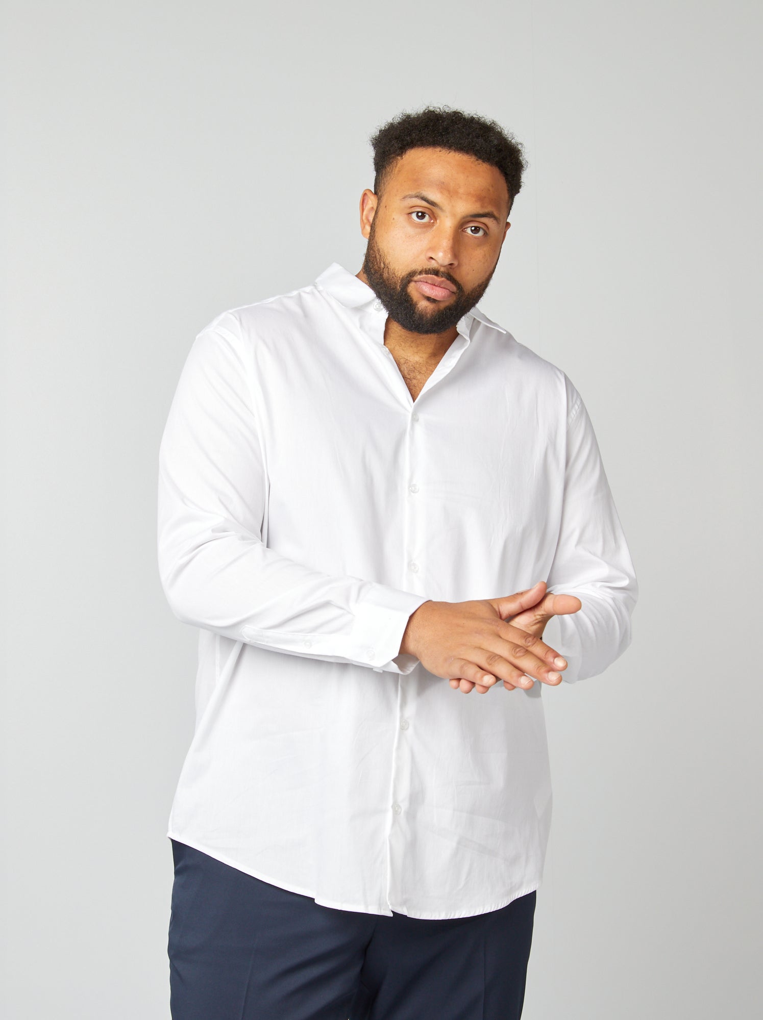 Chemise droite et stretch - Blanc