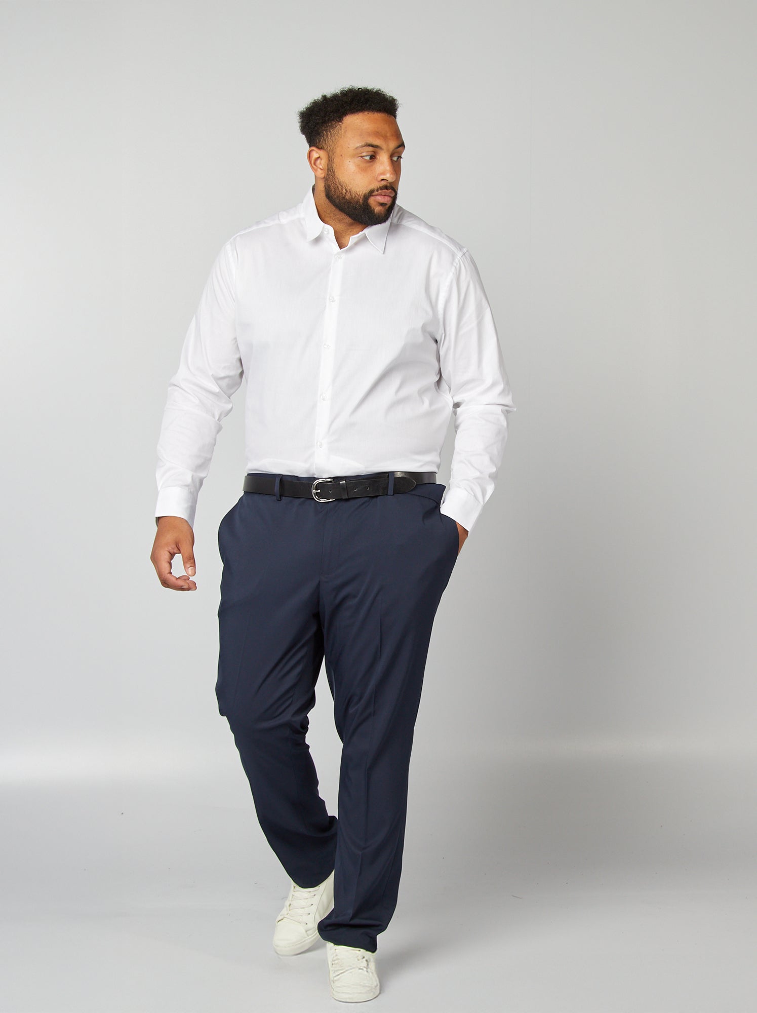 Chemise droite et stretch - Blanc