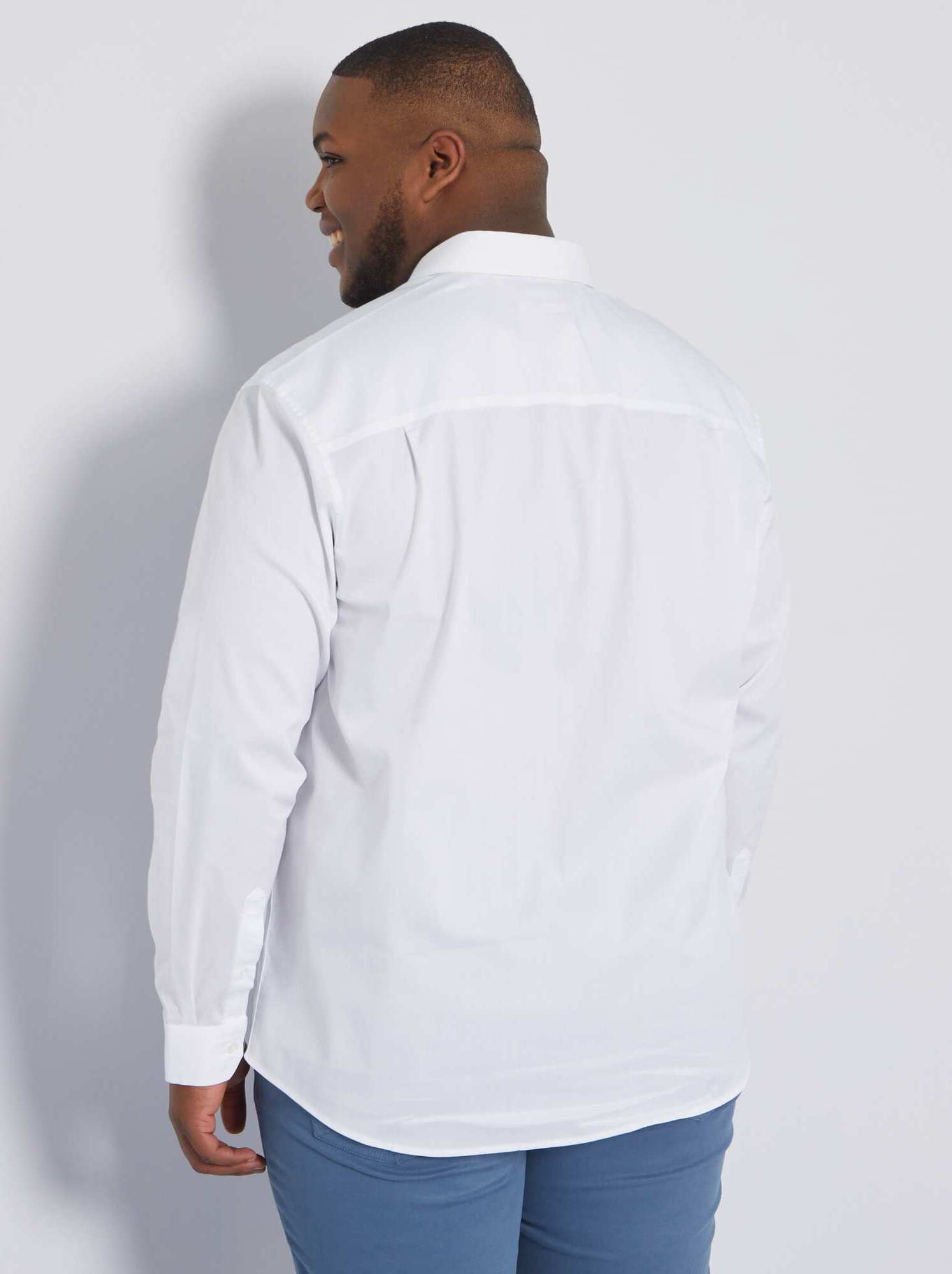Chemise droite et stretch - Blanc