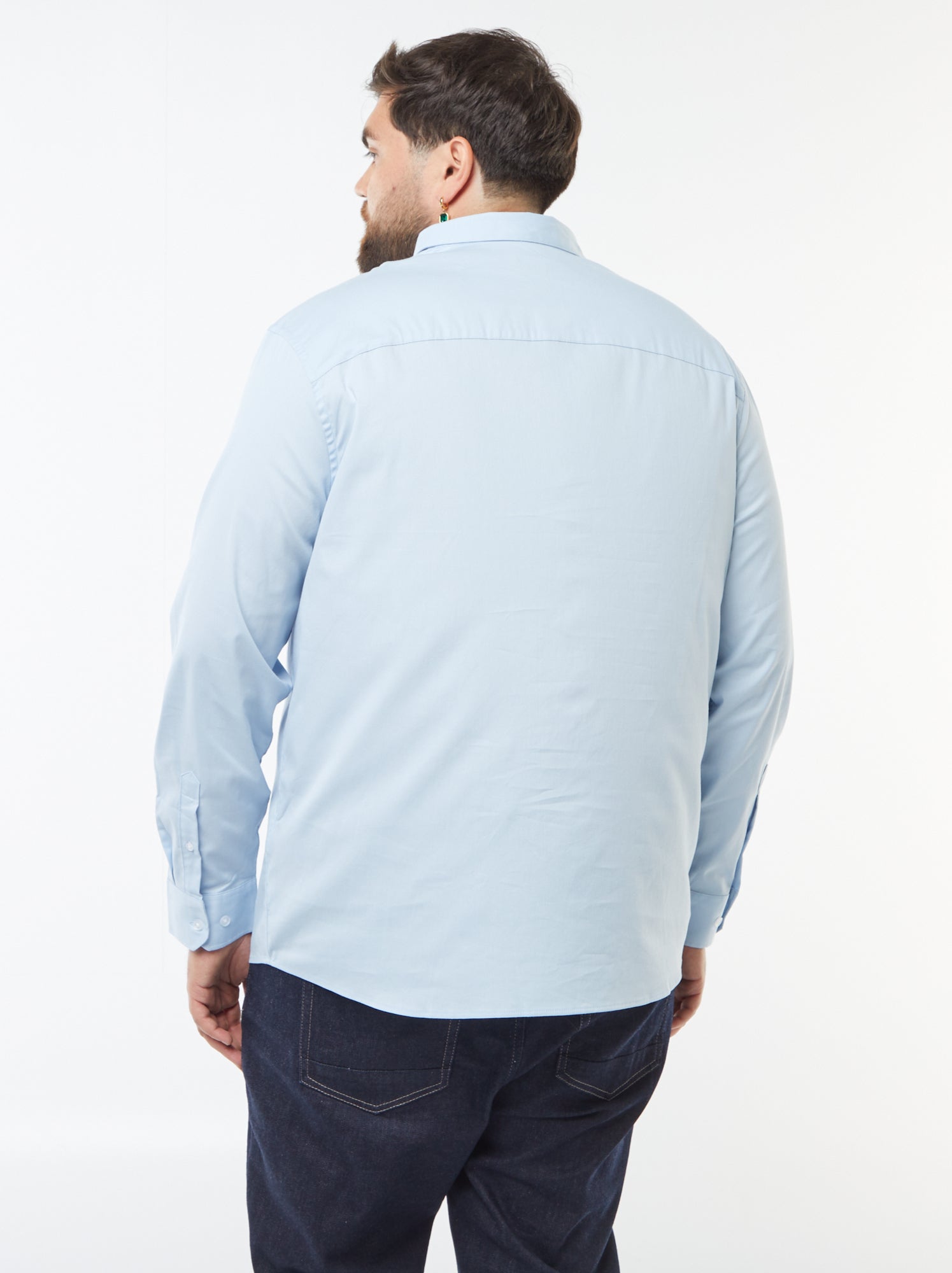 Chemise droite et stretch - Bleu