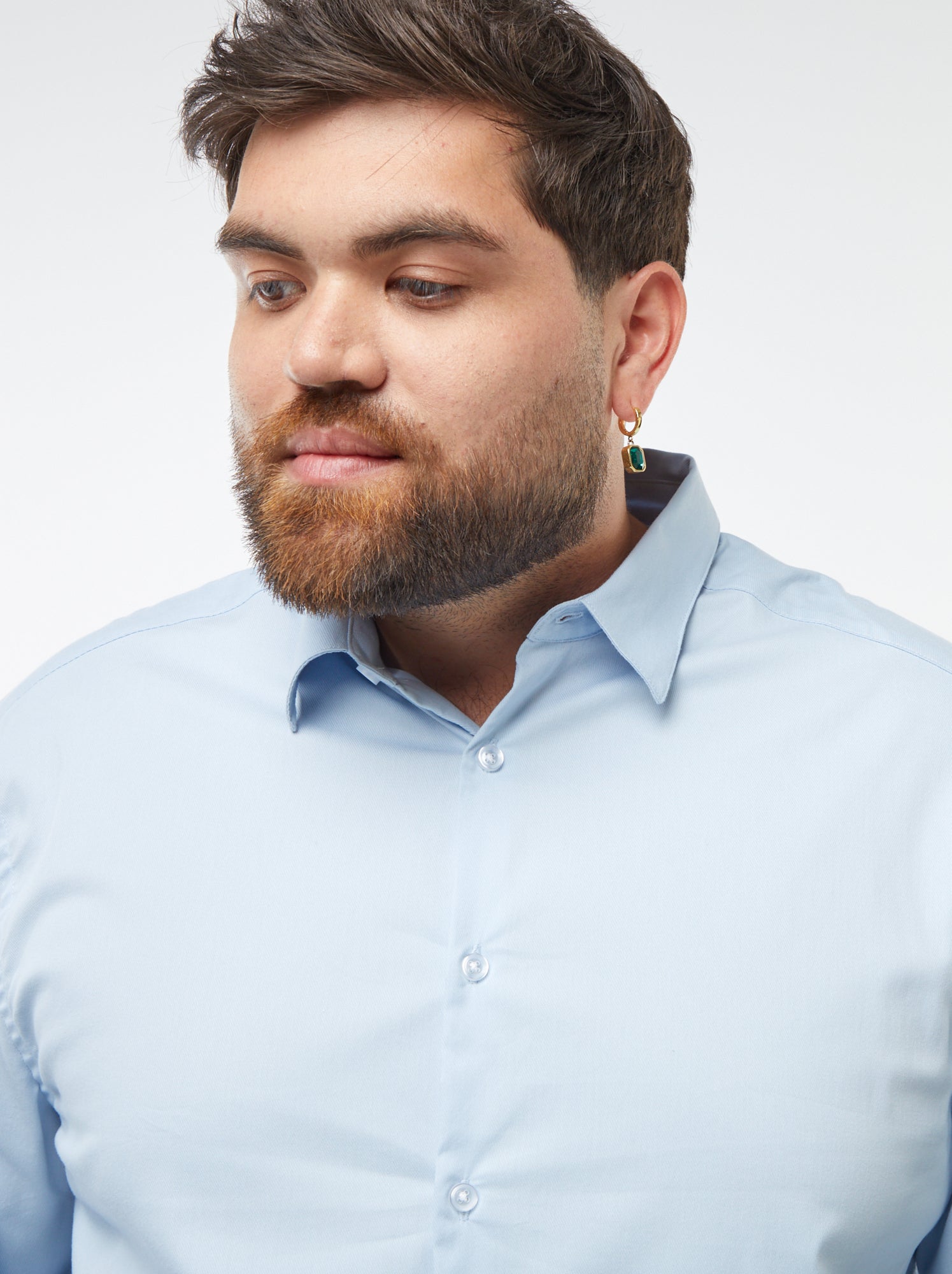 Chemise droite et stretch - Bleu