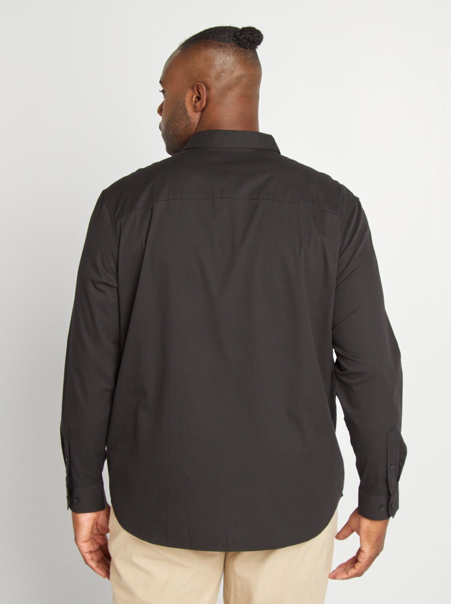 Chemise droite et stretch - Noir