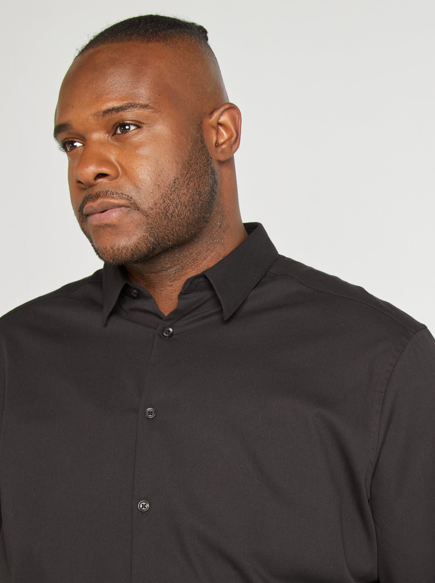 Chemise droite et stretch - Noir