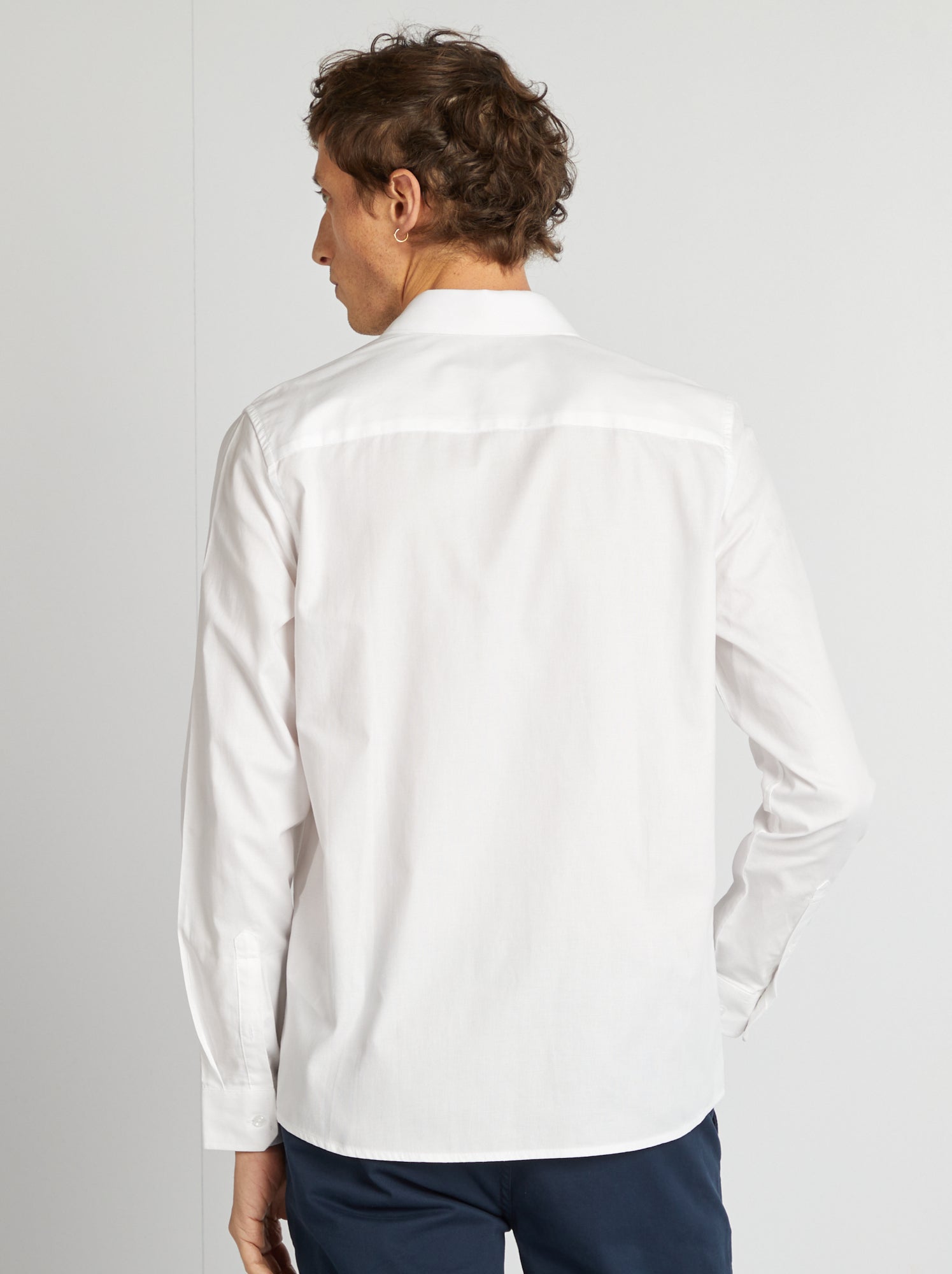 Chemise droite unie - Blanc