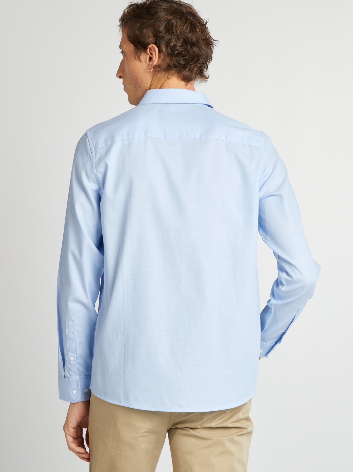 Chemise droite unie - bleu ciel