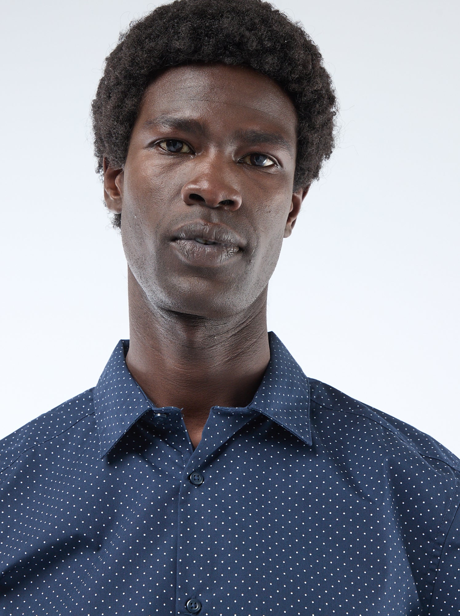 Chemise droite/regular à pois - Bleu (BQO90_2)