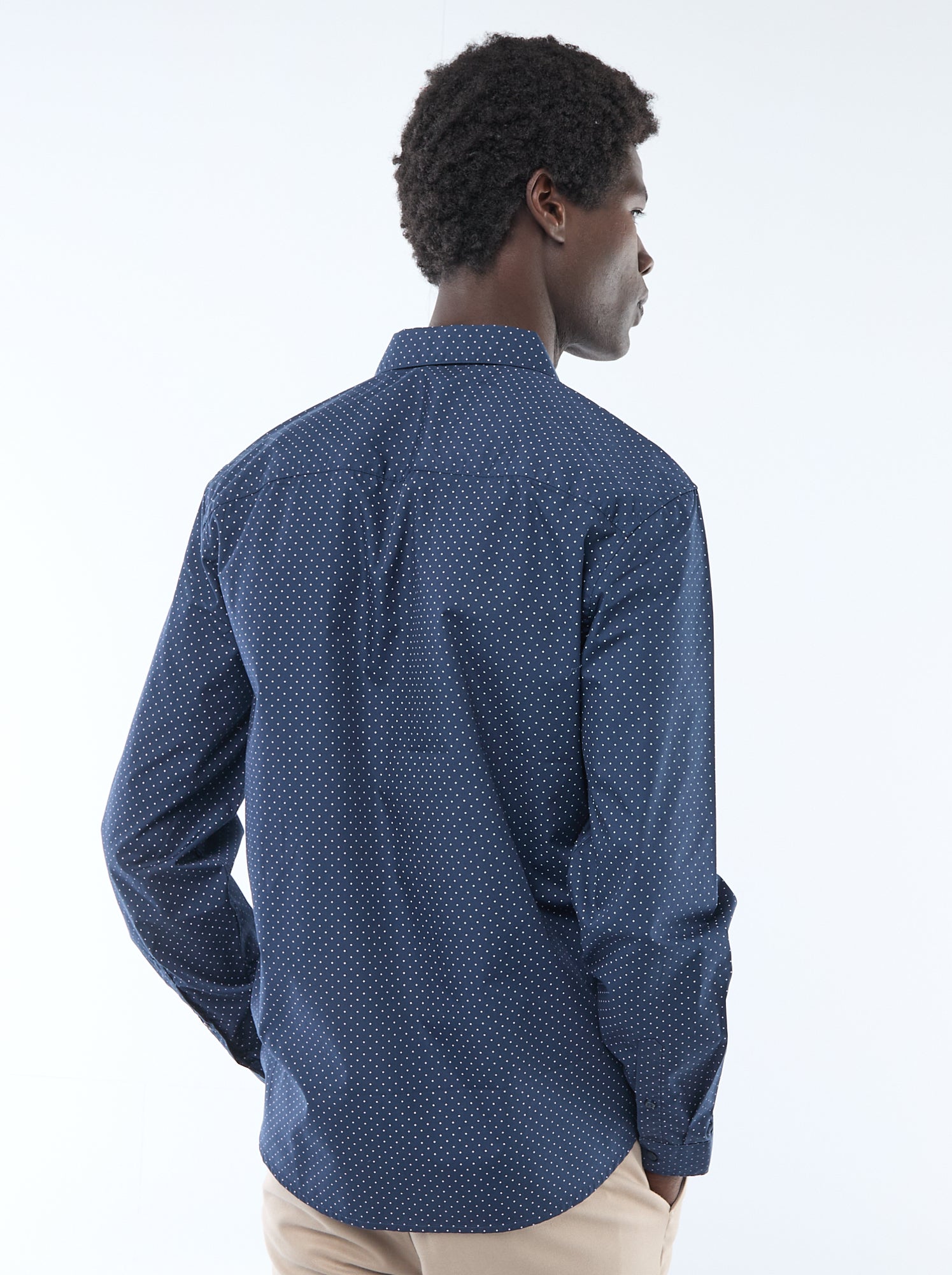 Chemise droite/regular à pois - Bleu (BQO90_2)