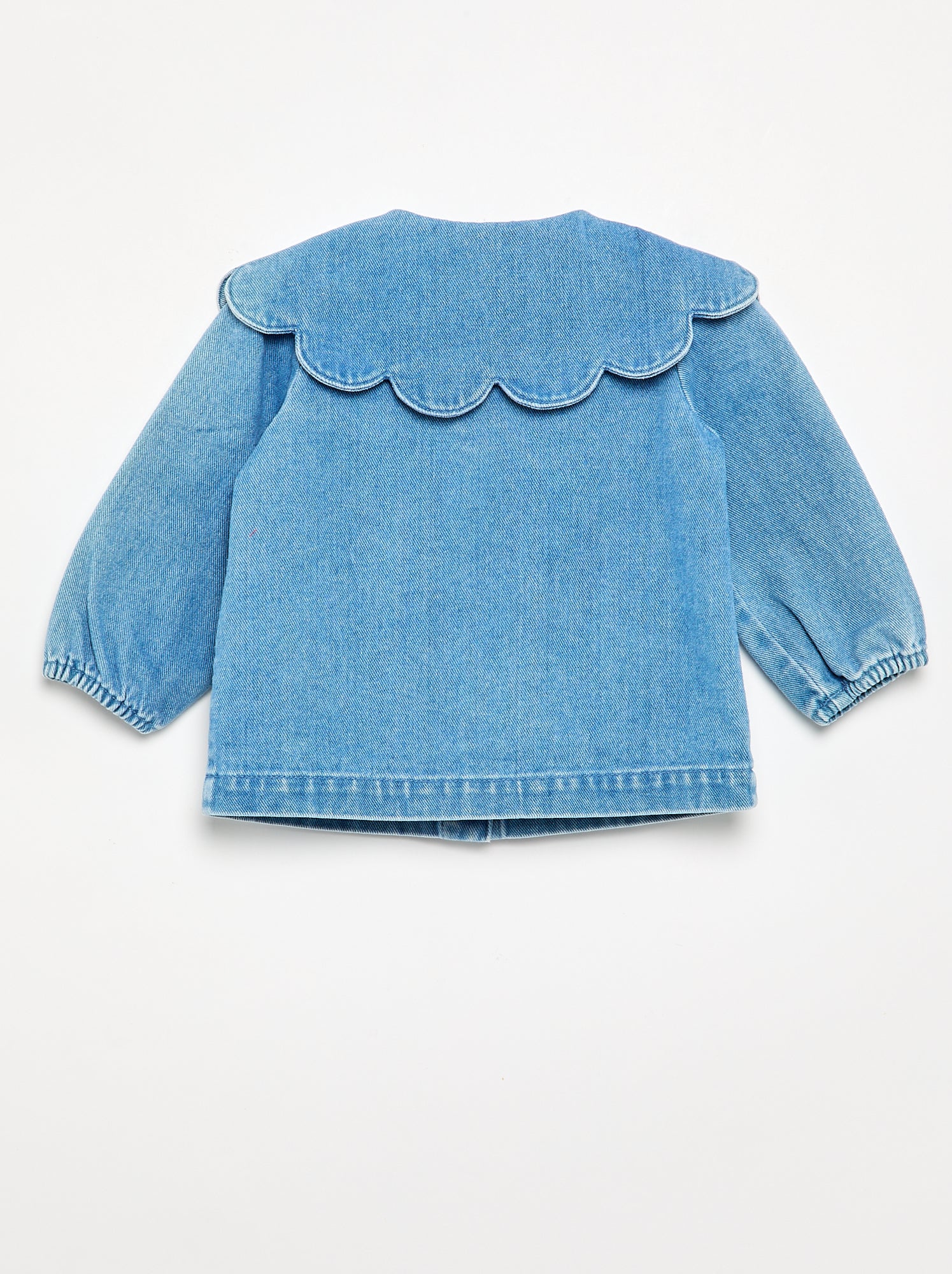 Chemise en denim avec col claudine - Bleu