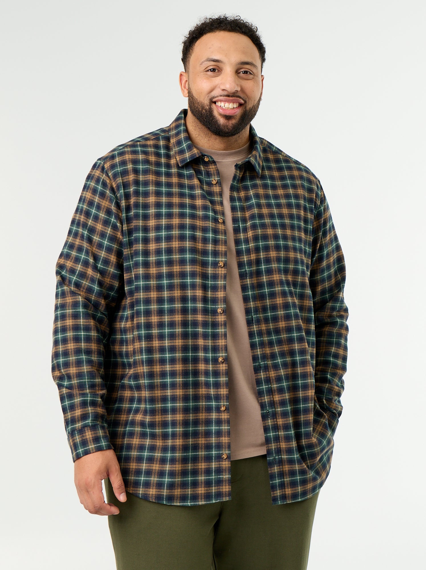 Chemise en flanelle à motif - Vert (GAX04_1)
