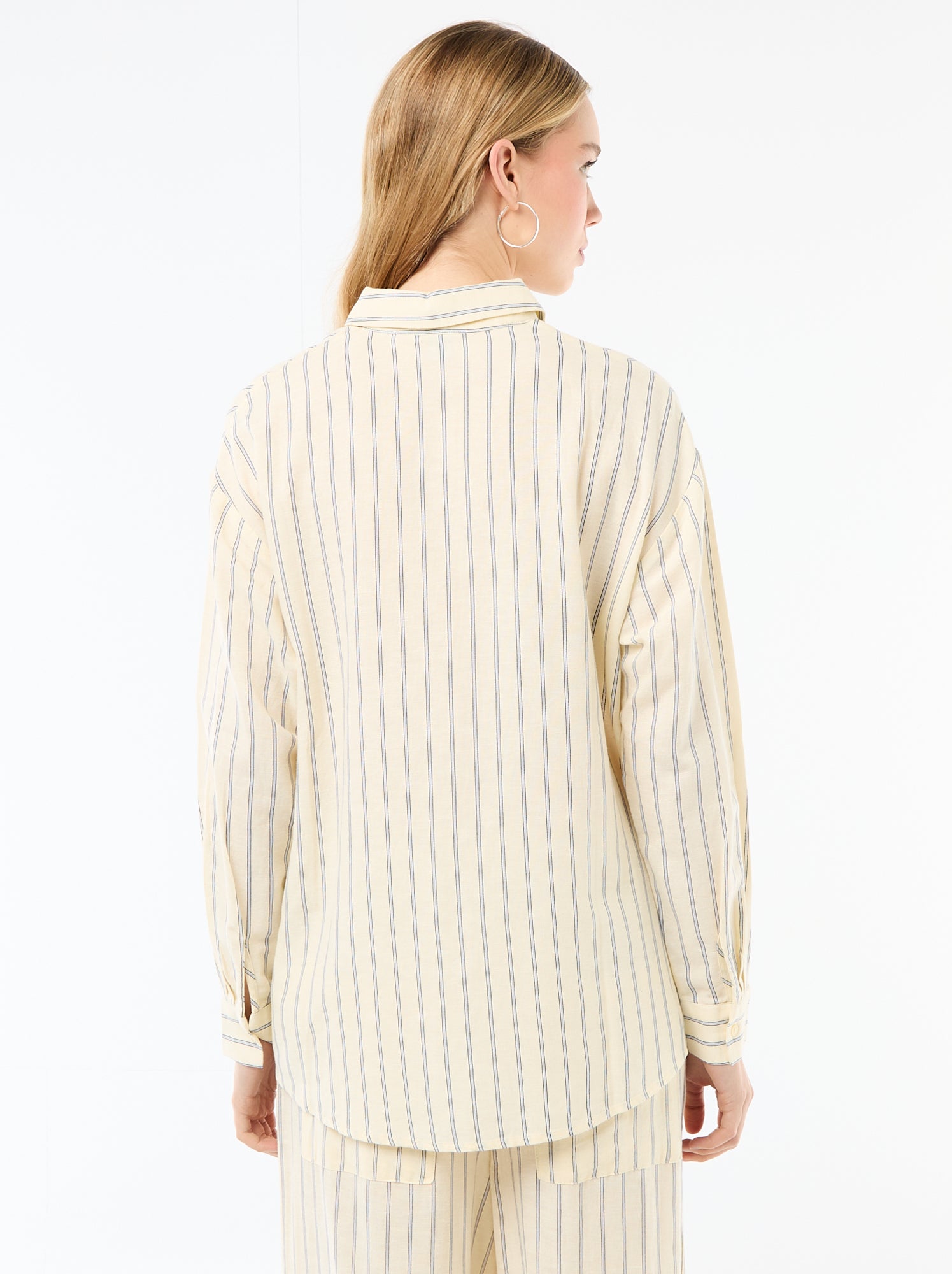 Chemise en lin mélangé - Jaune