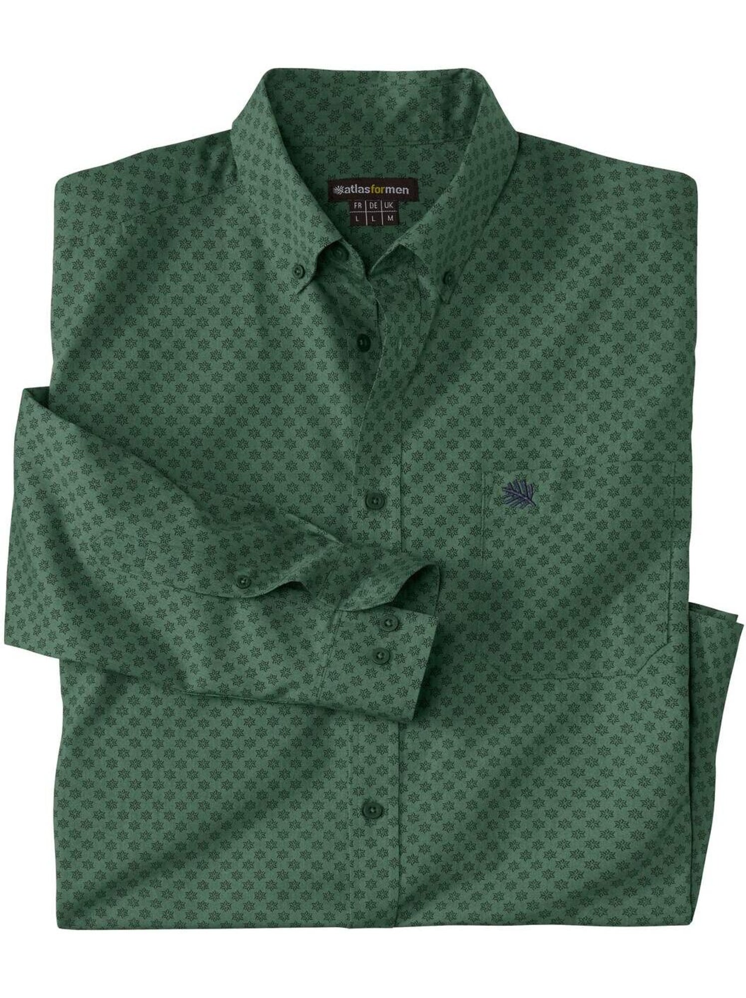 Chemise en popeline à micro-motifs   - atlas for men - Vert