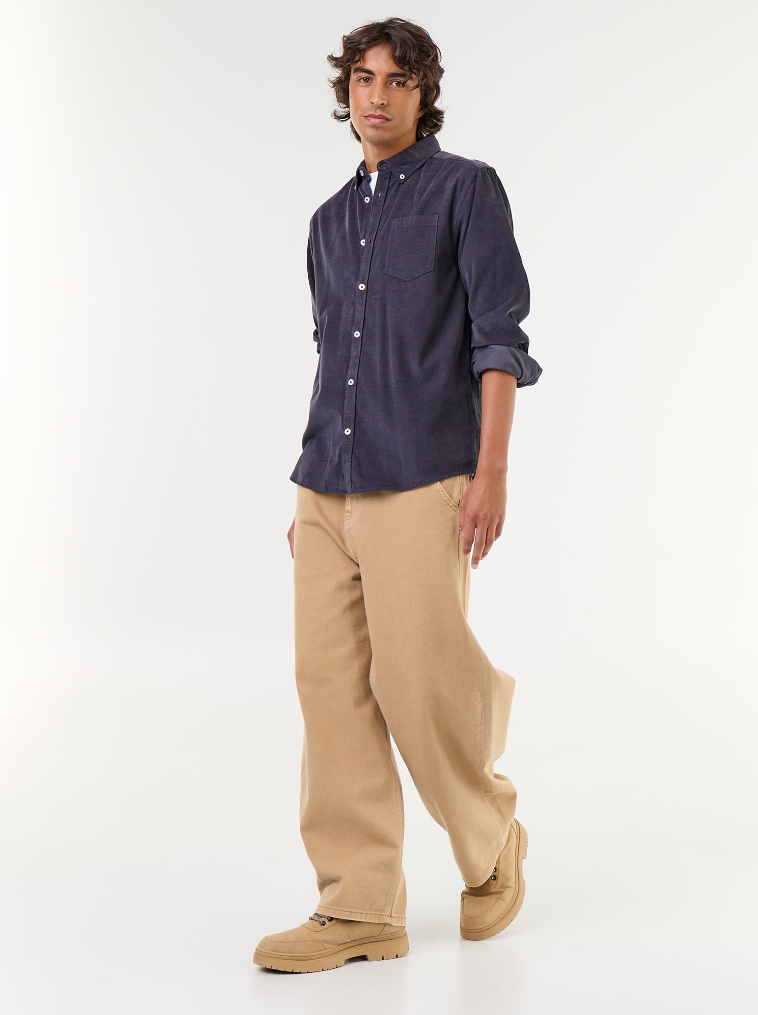 Chemise en velours côtelé - Bleu
