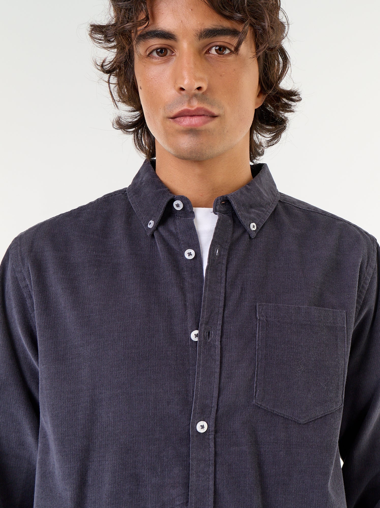 Chemise en velours côtelé - Bleu