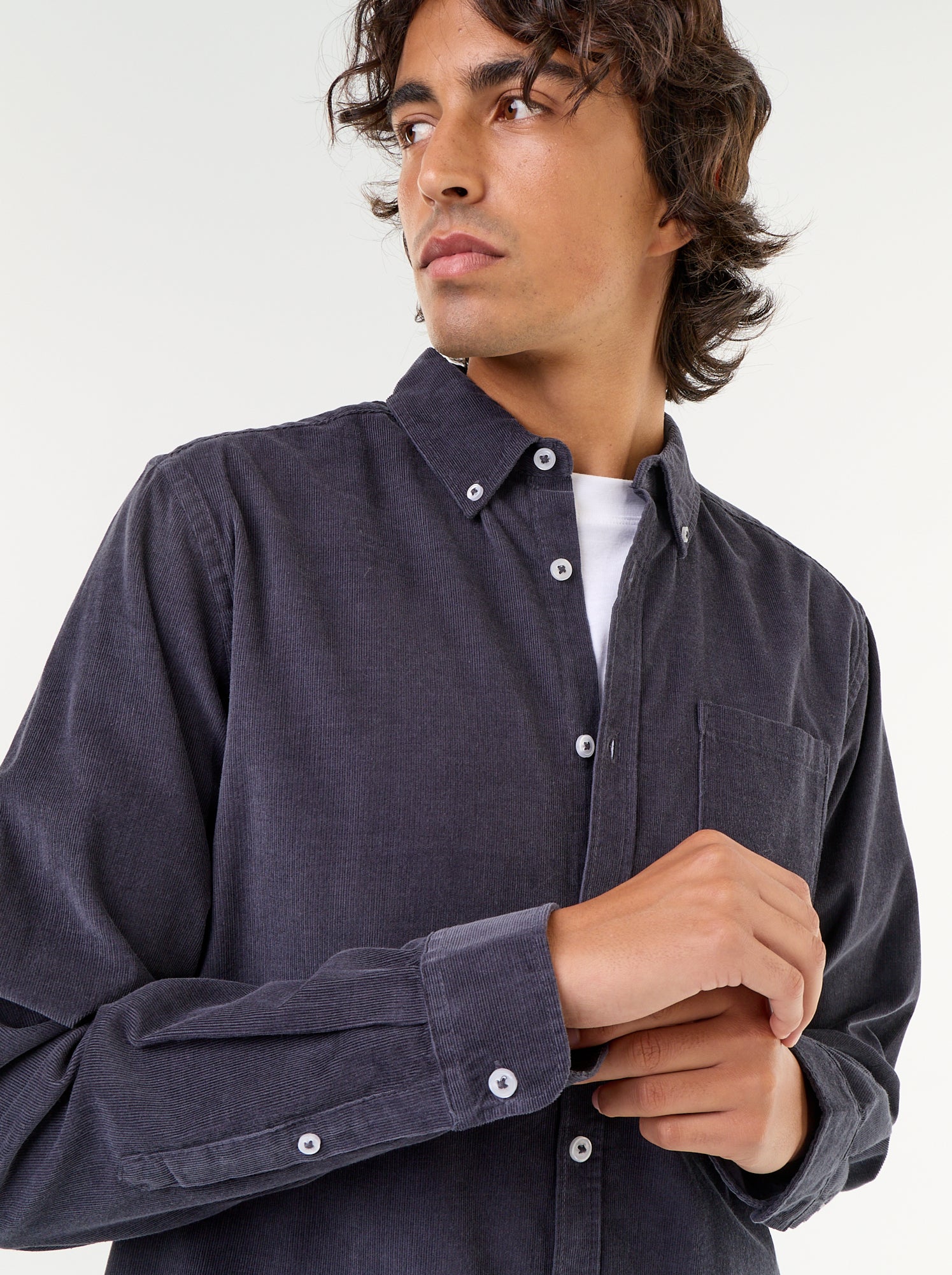 Chemise en velours côtelé - Bleu