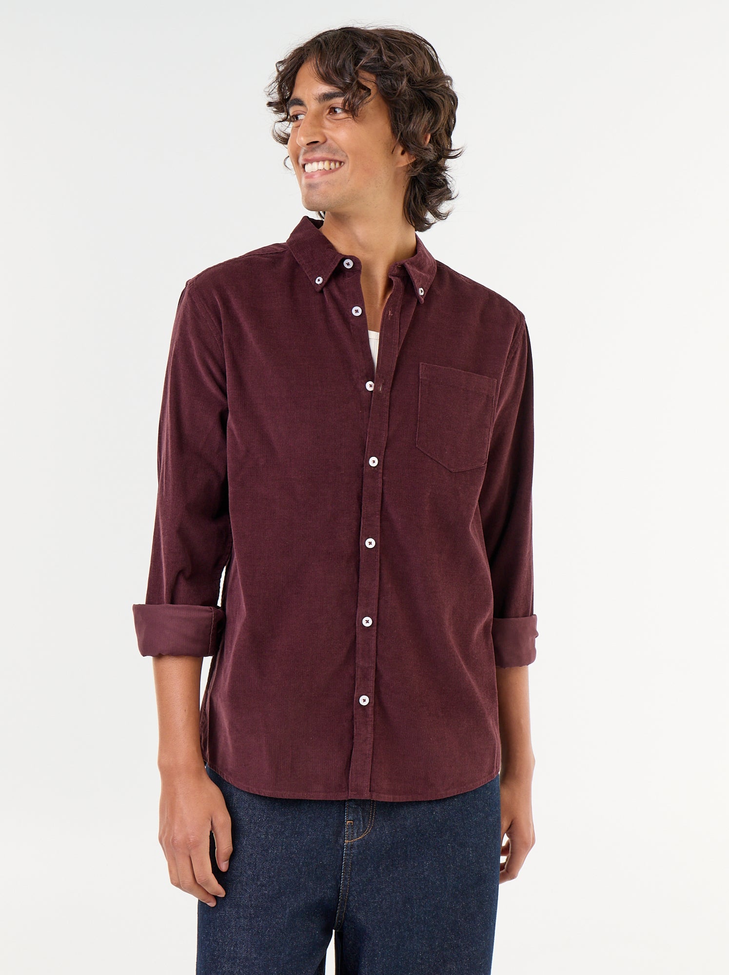 Chemise en velours côtelé - Violet