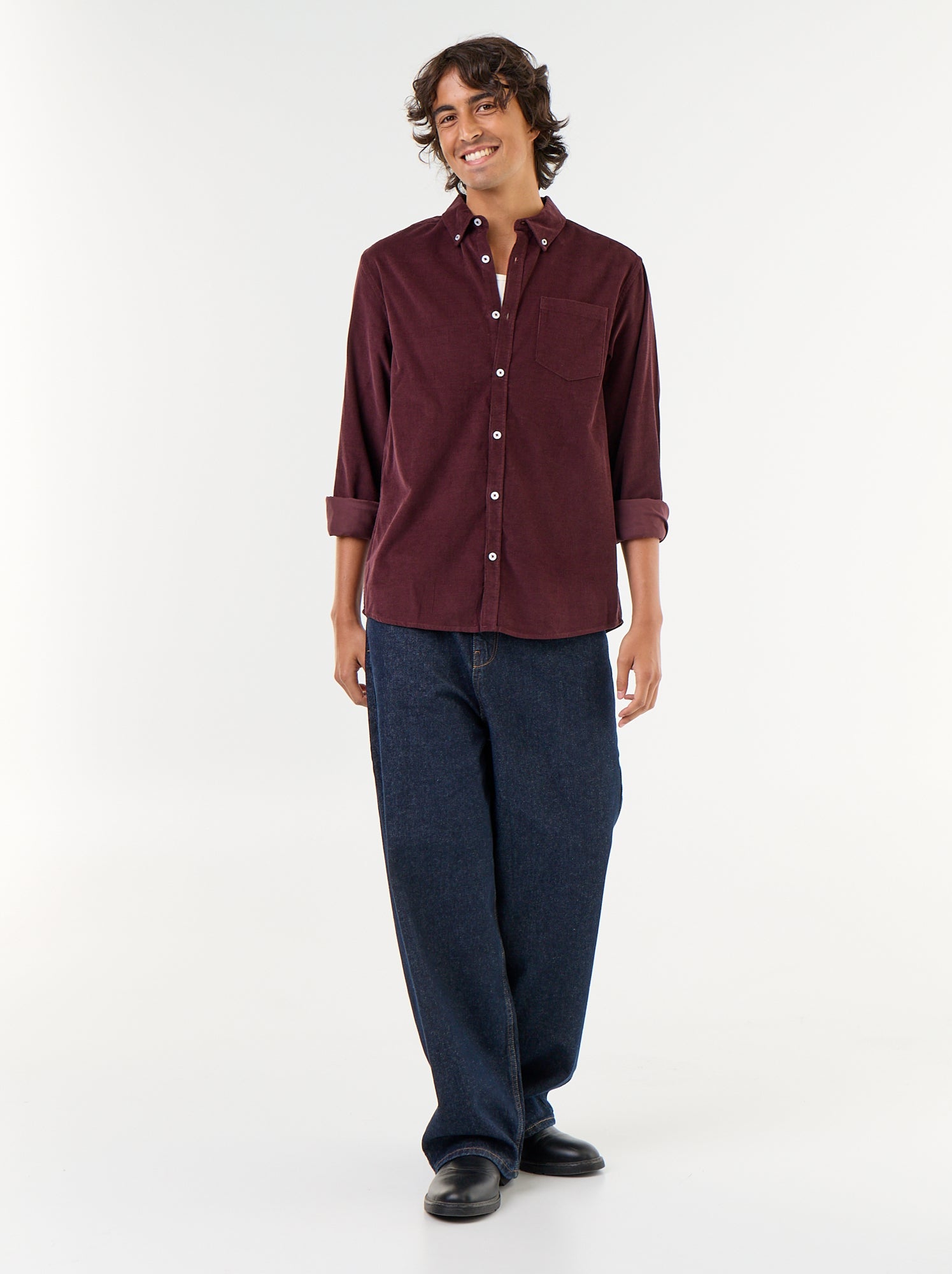 Chemise en velours côtelé - Violet