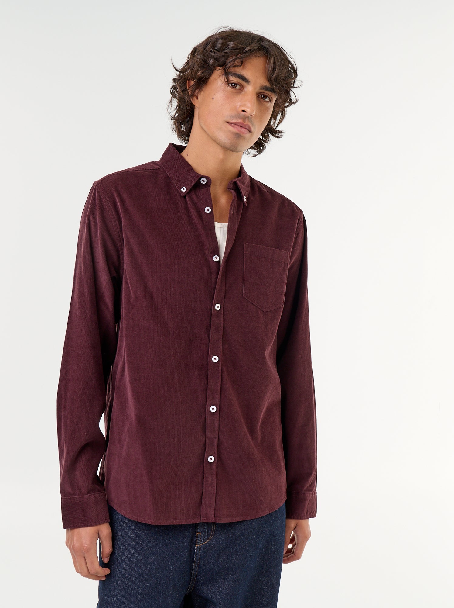 Chemise en velours côtelé - Violet